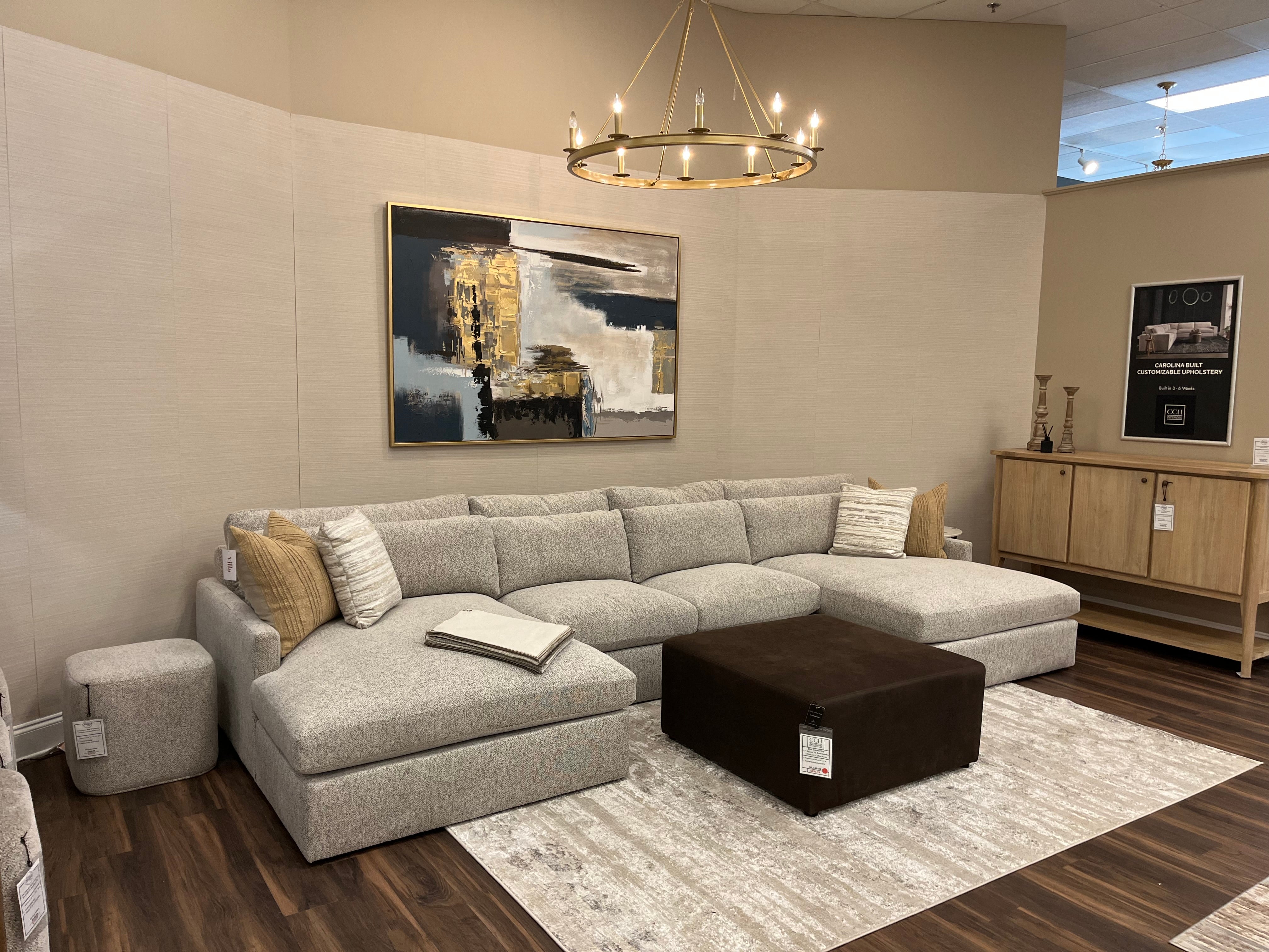 Ethan 159" Ethan Luxe Dual Chaise Sectional + Kidney Pillow - Frosted Taupe