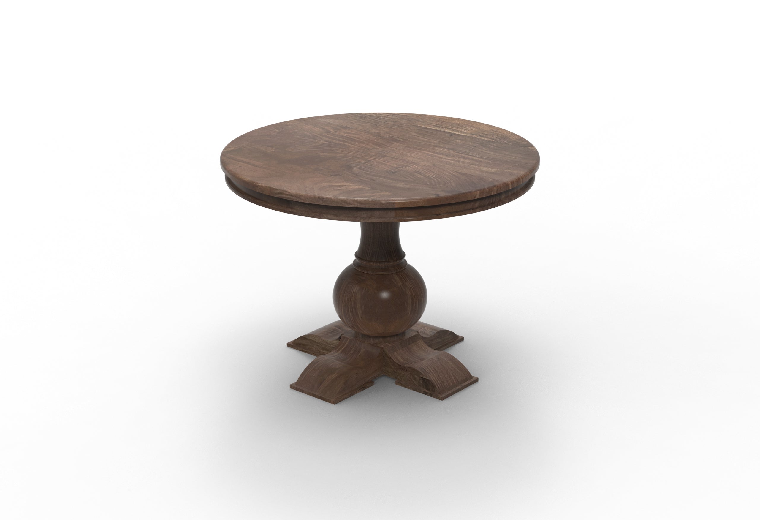 Marcia 42" Acacia Round Dining Table - Natural + Smoke