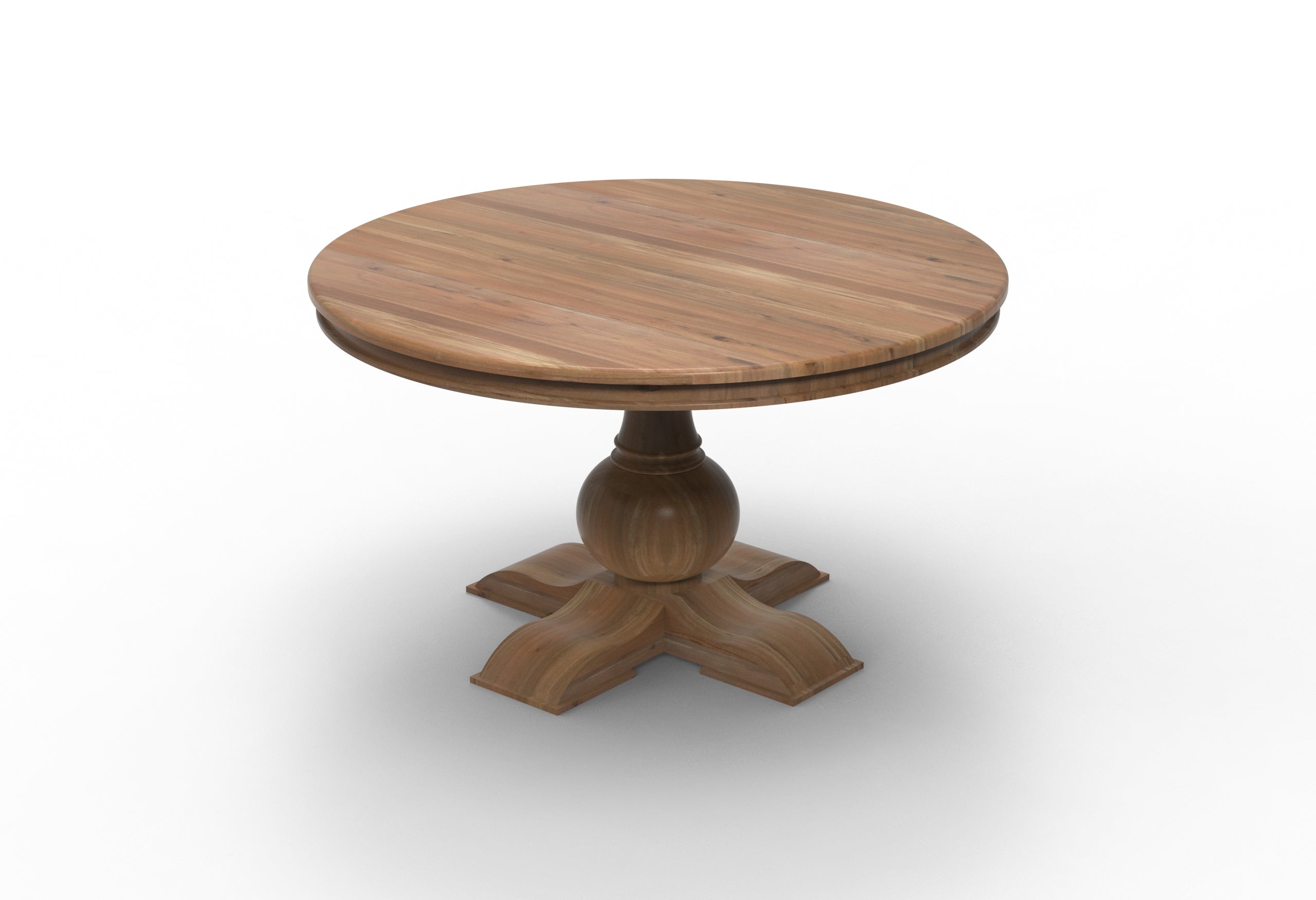 Marcia 53" Acacia Round Dining Table - Natural + Gray