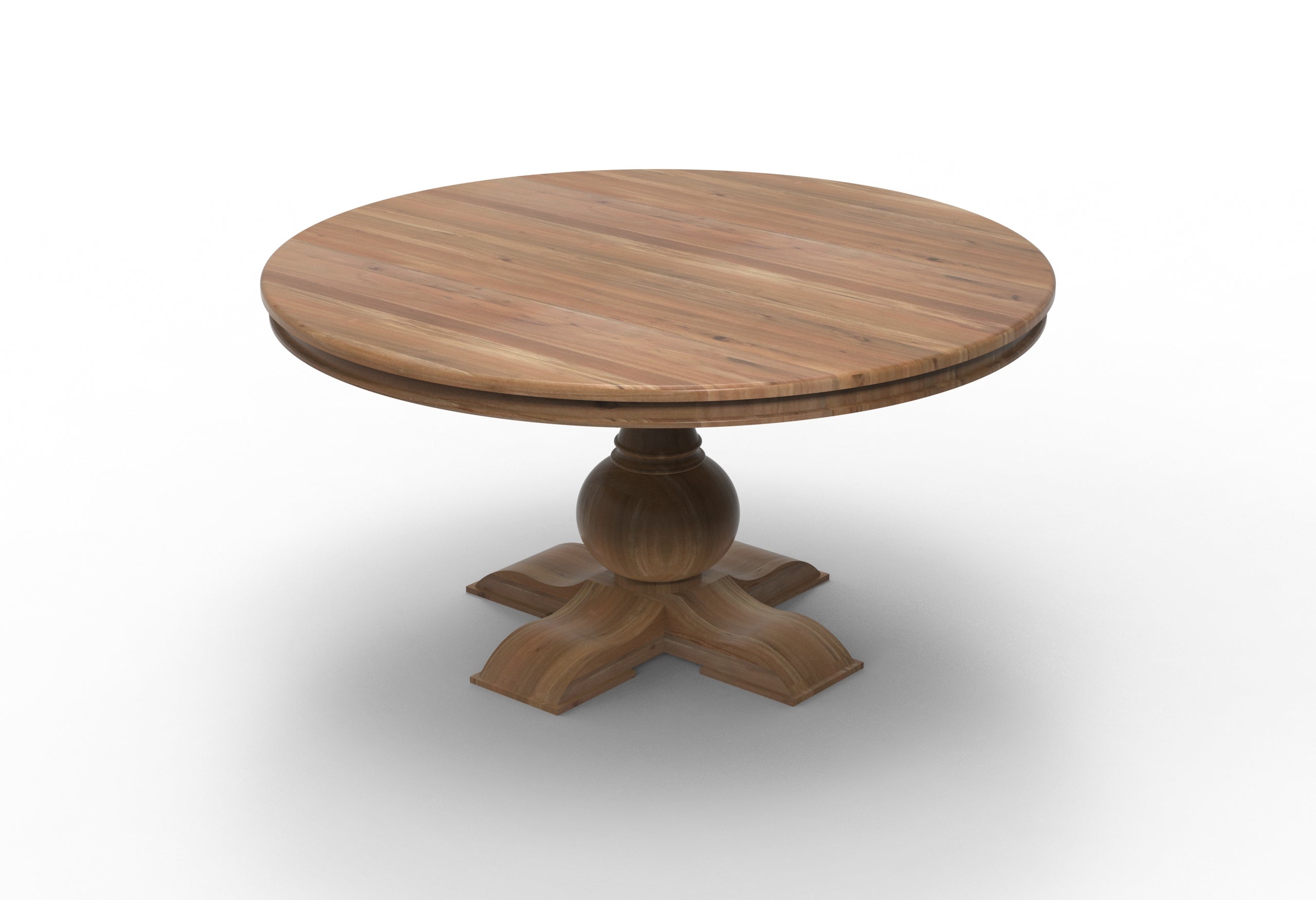 Marcia 60" Acacia Round Dining Table - Natural + Gray