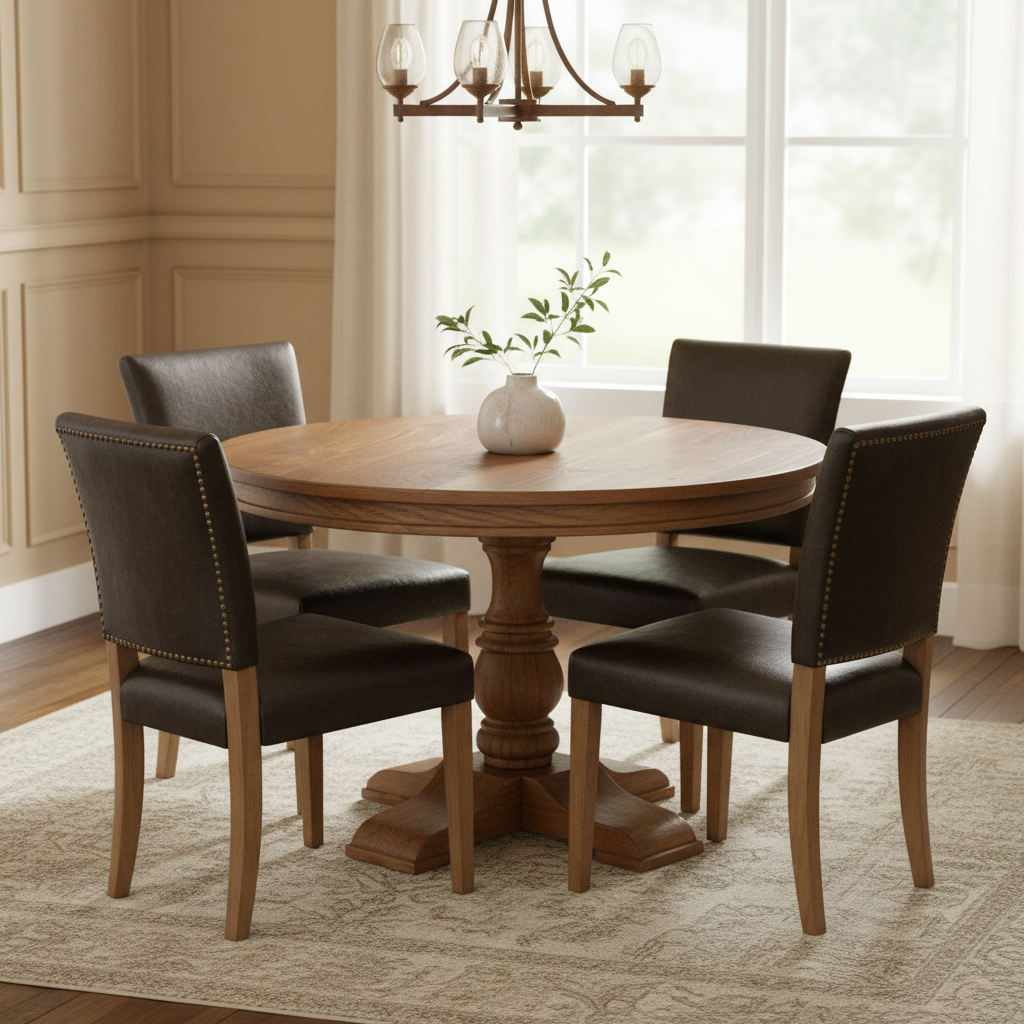 Marcia 42" Acacia Round Dining Table - Natural