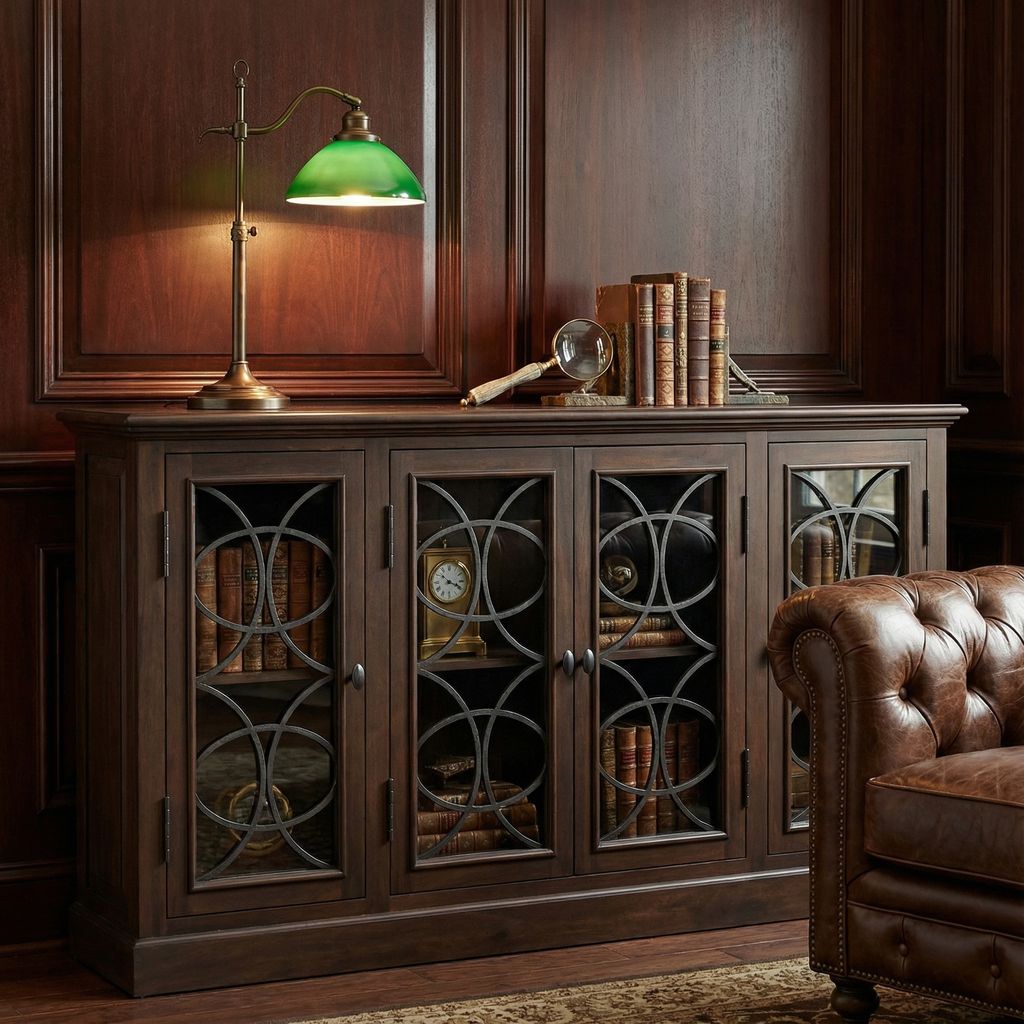 Wilhelm 76" 4 Door Sideboard - Natural + Black