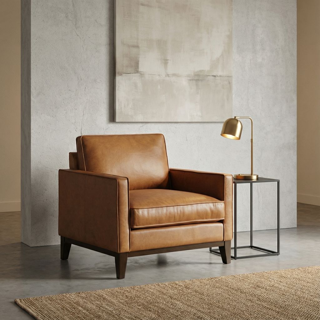 Willis 33" Top Grain Leather Chair - Monza Chestnut