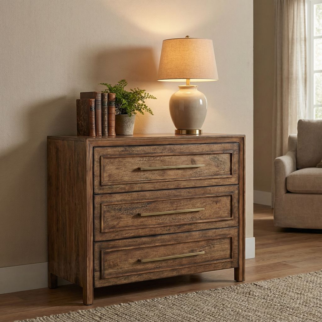 Wilshire 44" 3 Drawer Bachelors Chest - Pecan