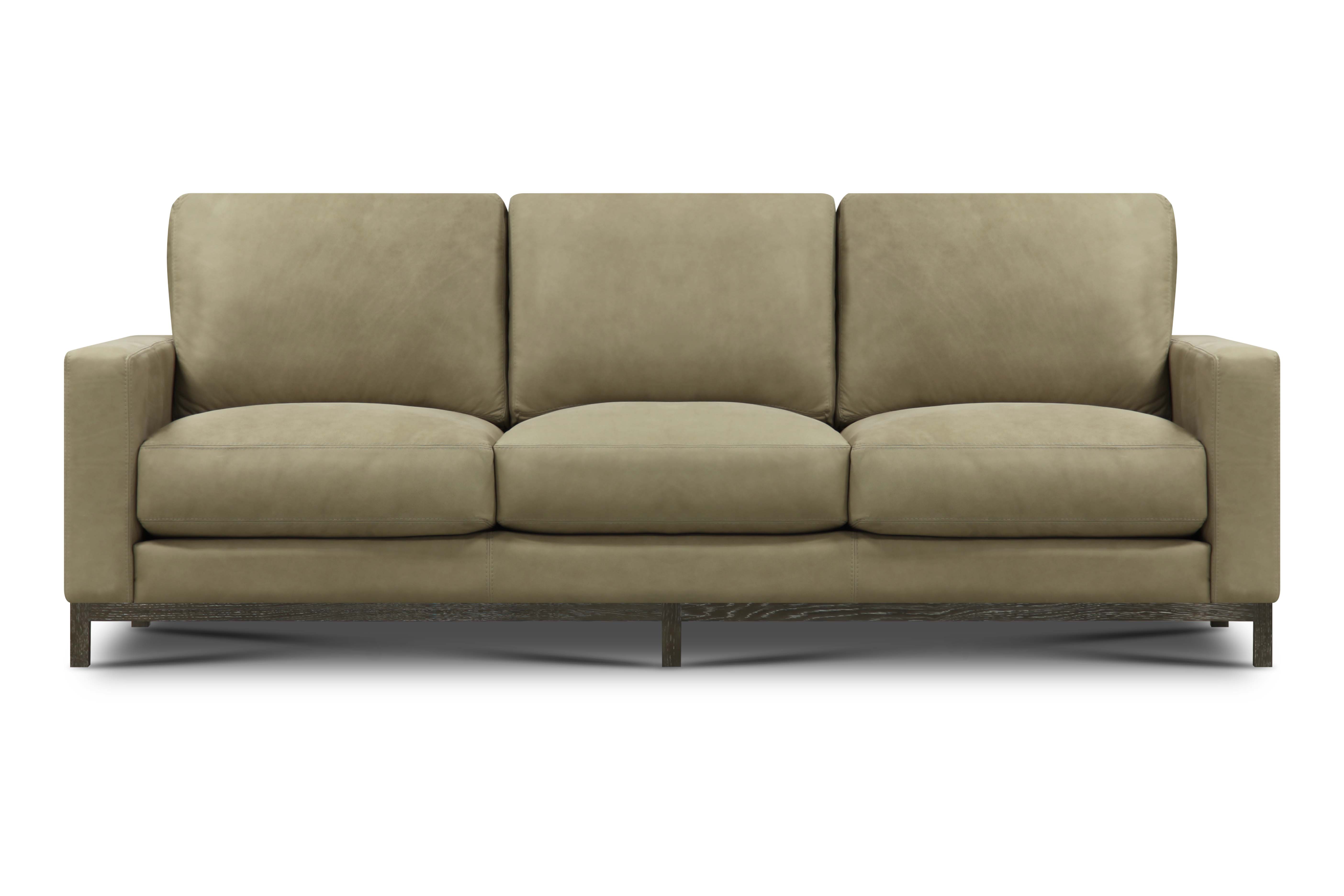 Clarksdale 90" Top Grain Leather 3 Cushion Sofa - Napa Dove