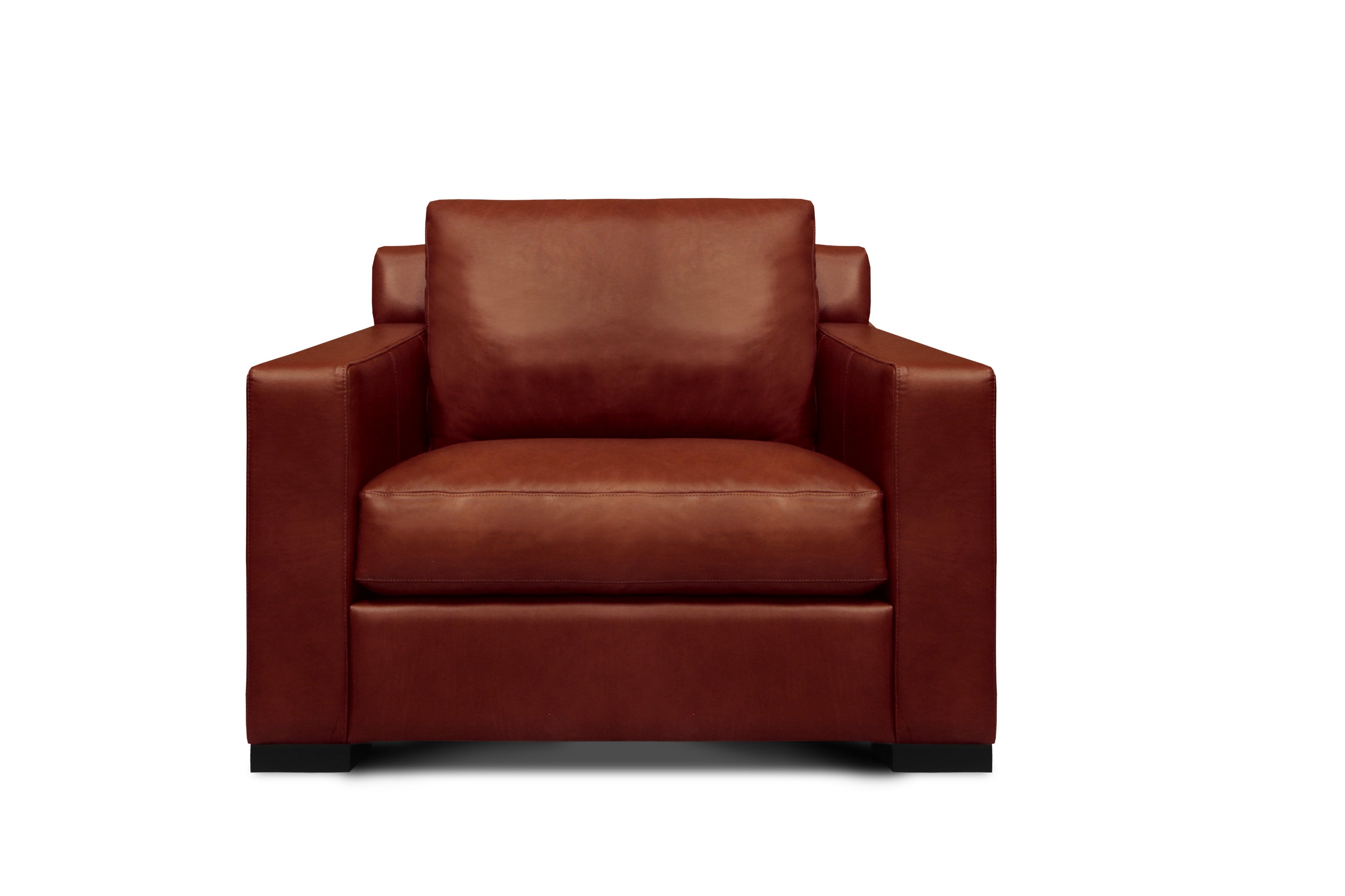 Mason 39" Top Grain Leather Chair - Soleil Ember