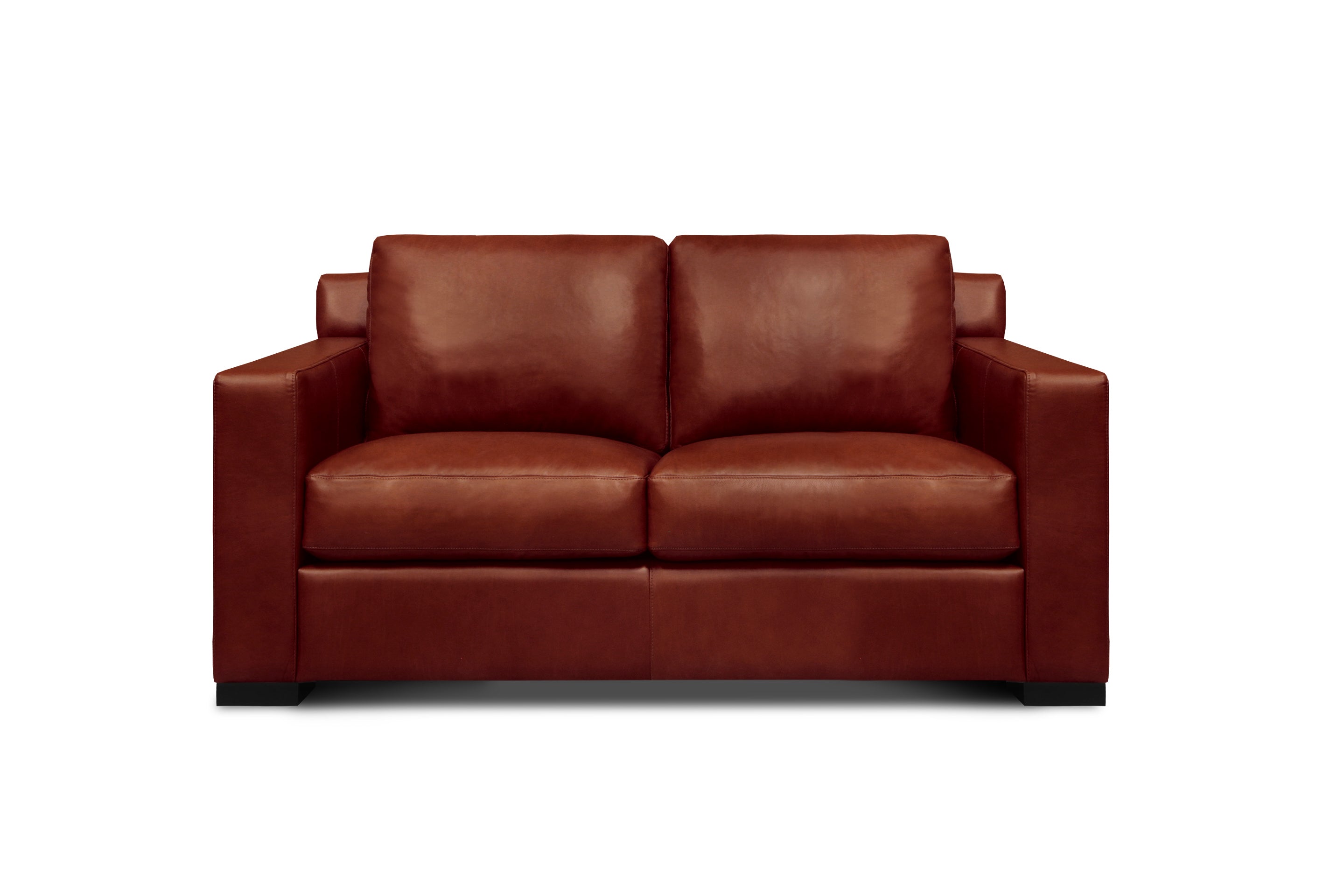 Mason 64" 2 Cushion Top Grain Leather Loveseat - Soleil Ember