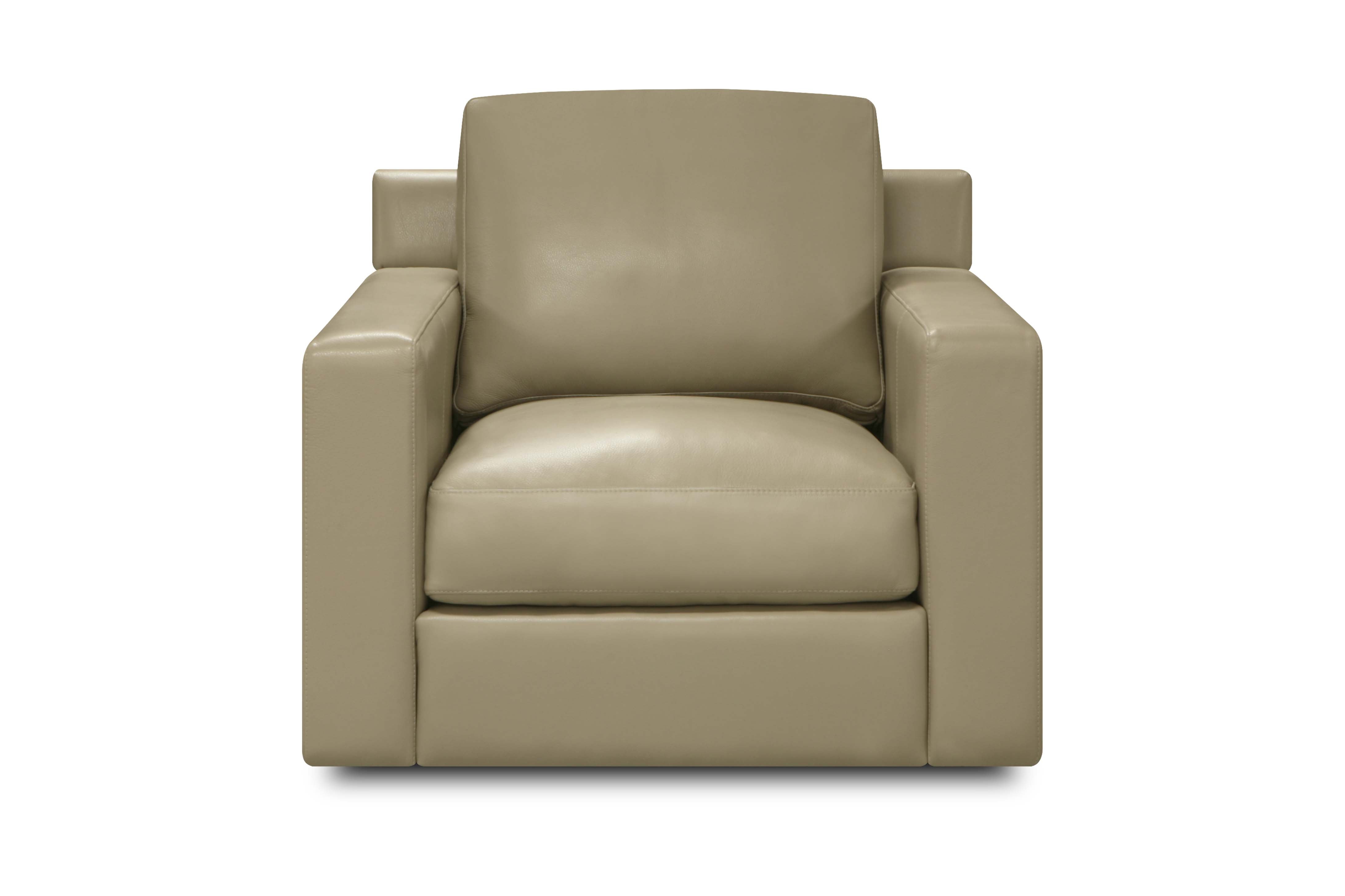 Mason 39" Top Grain Leather Swivel Chair - Boca Taupe