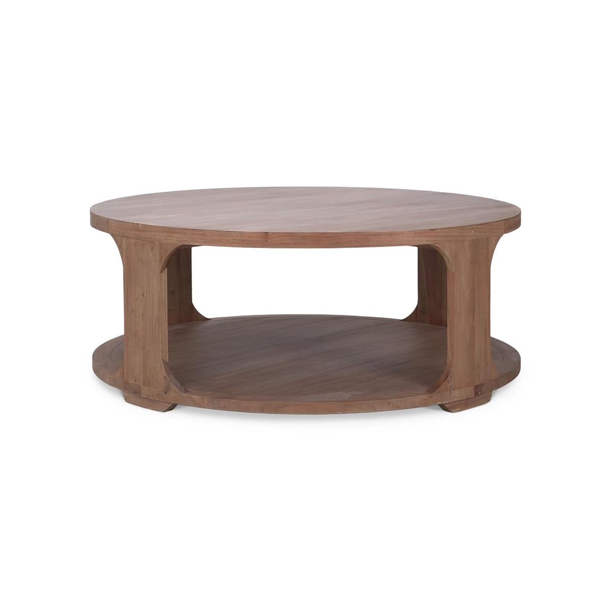 Farah 48" Mahogany Round Coffee Table - Fruitwood