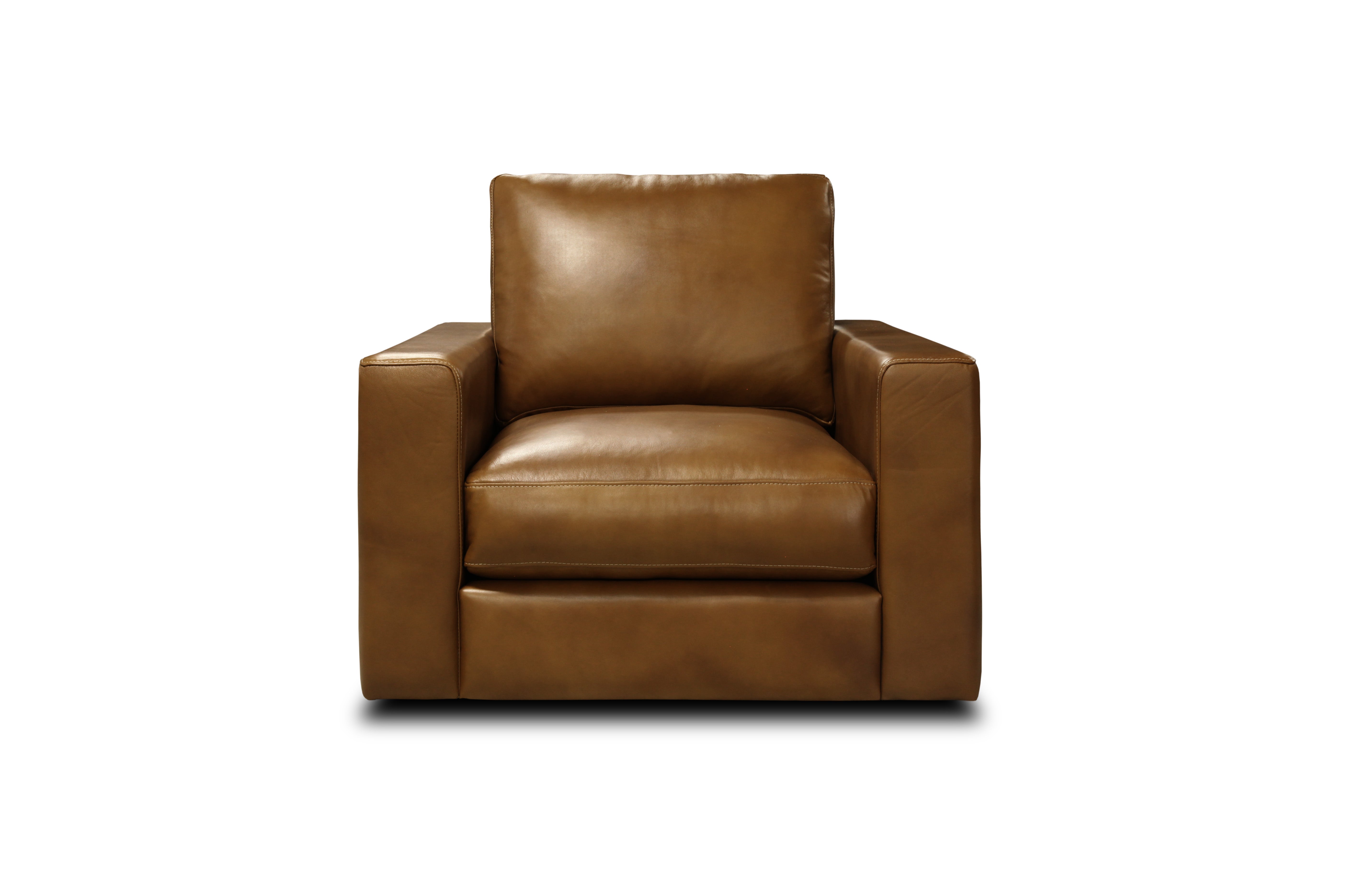 Norton 41" Top Grain Leather Chair - Portofino Cinnamon