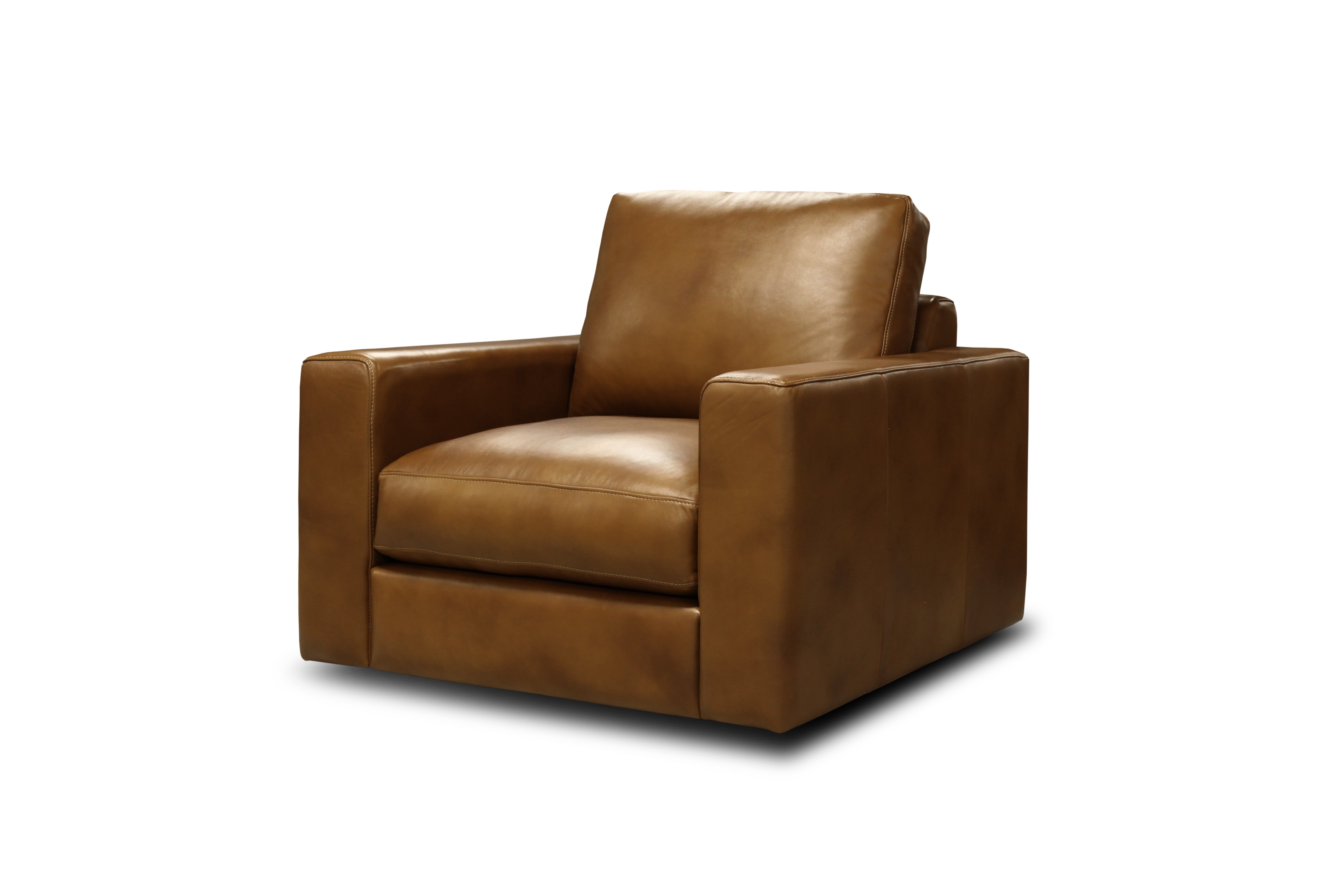 Norton 41" Top Grain Leather Chair - Portofino Cinnamon