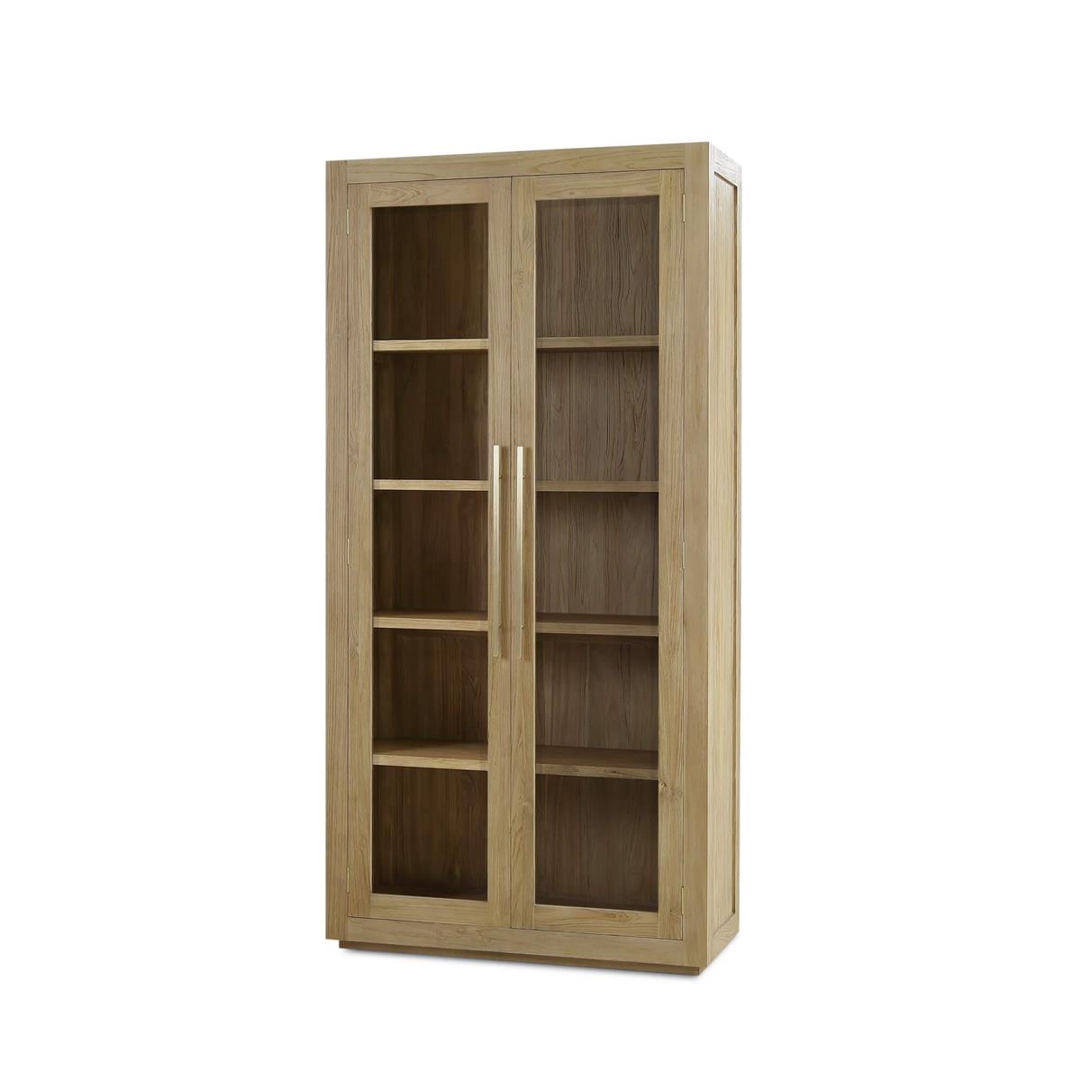 Soren 45" Teak 2 Glass Door Cabinet - Natural