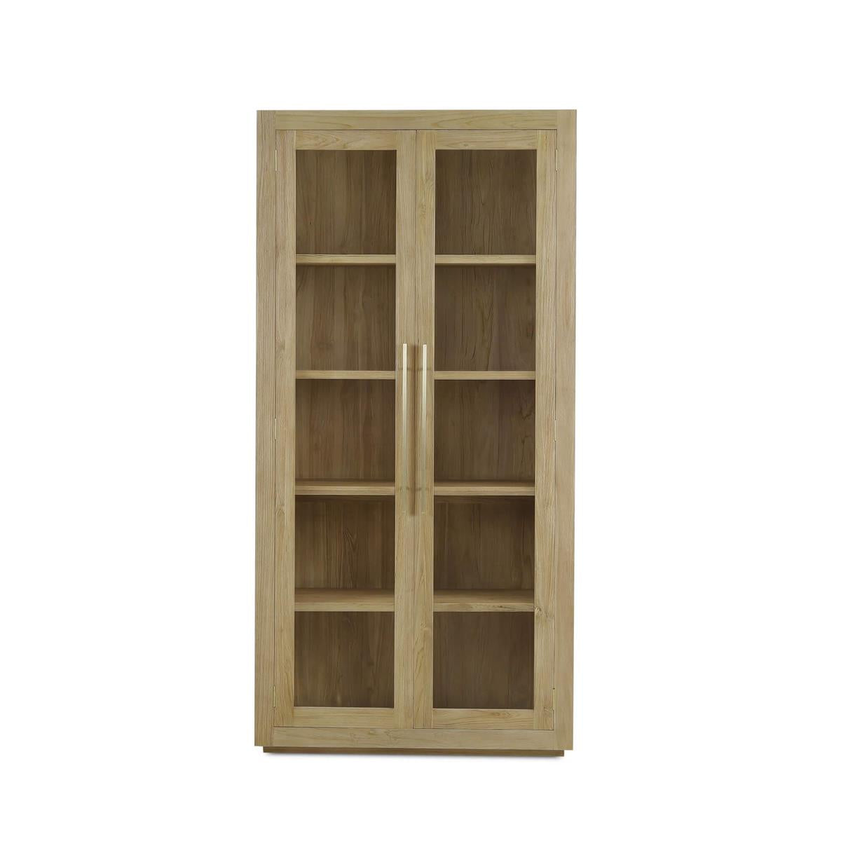 Soren 45" Teak 2 Glass Door Cabinet - Natural