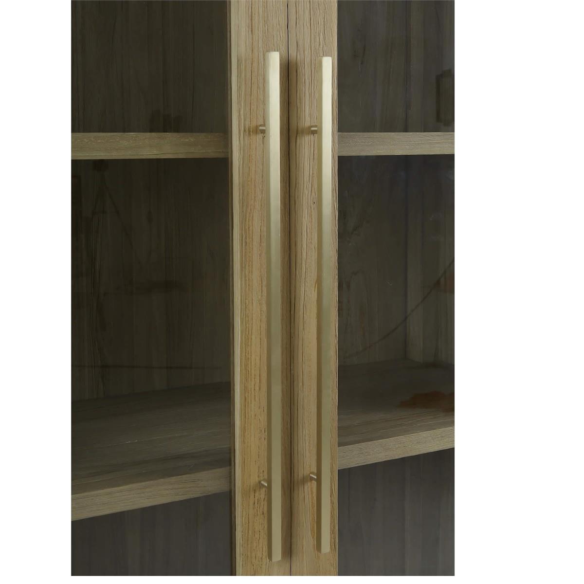 Soren 45" Teak 2 Glass Door Cabinet - Natural