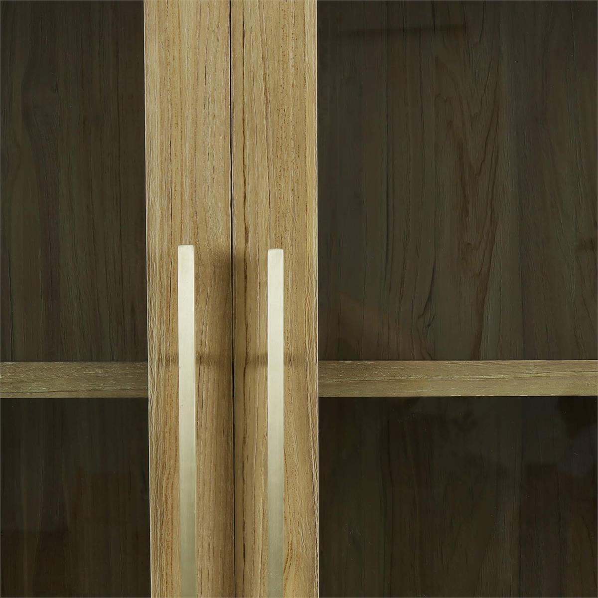 Soren 45" Teak 2 Glass Door Cabinet - Natural
