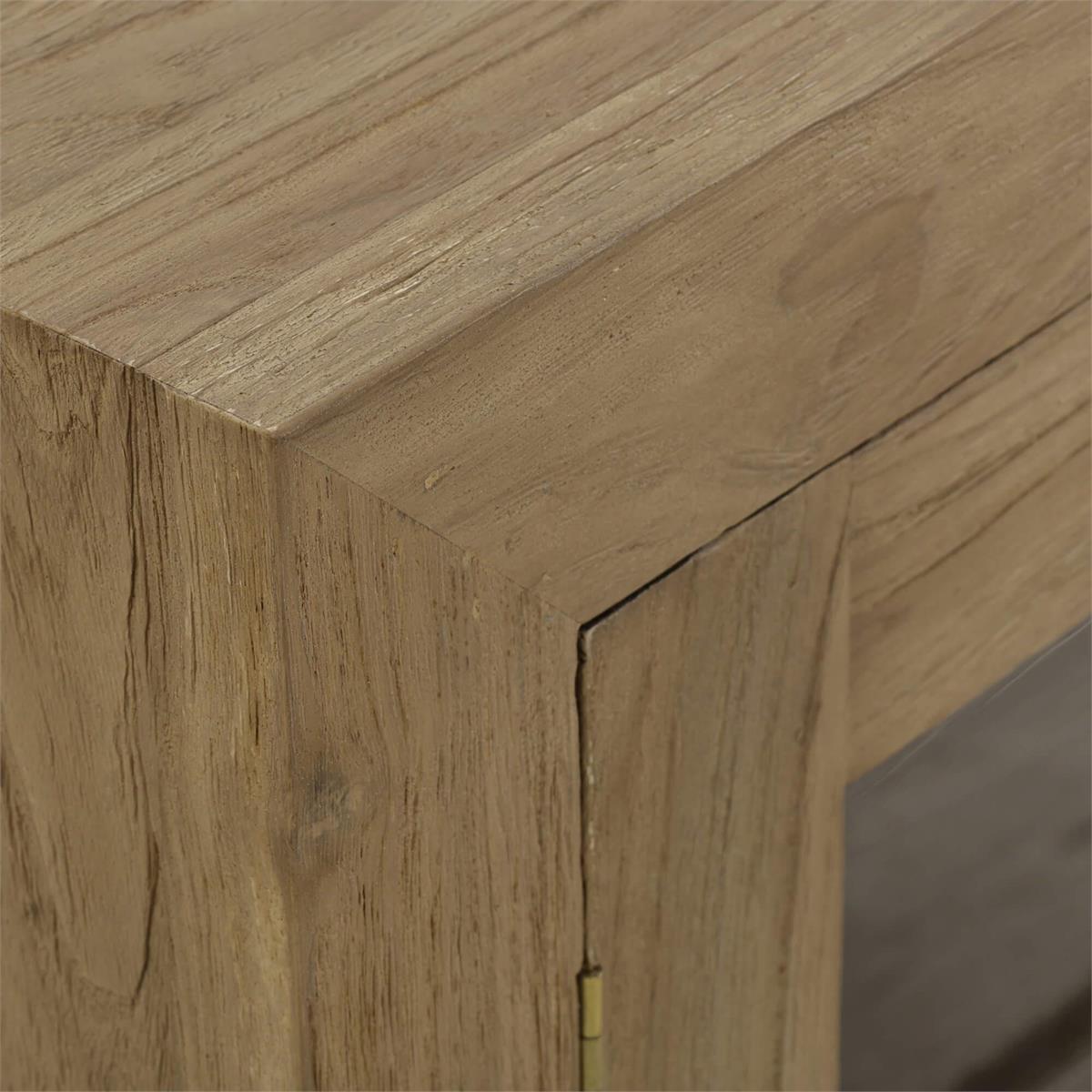 Soren 79" Teak 4 Glass Door Sideboard - Natural