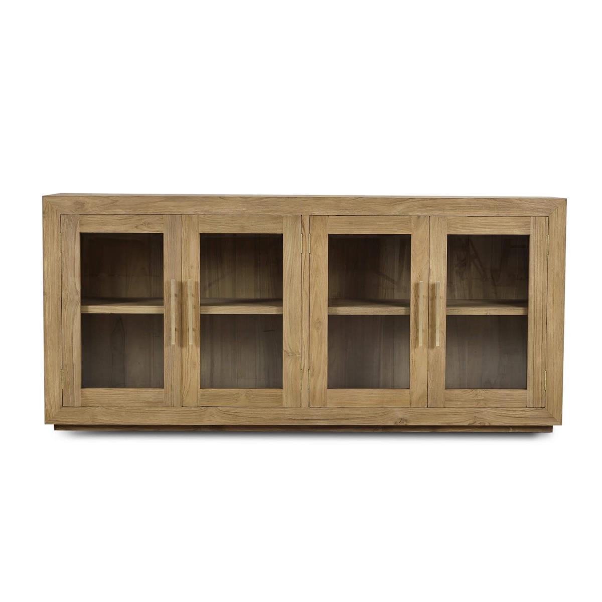 Soren 79" Teak 4 Glass Door Sideboard - Natural