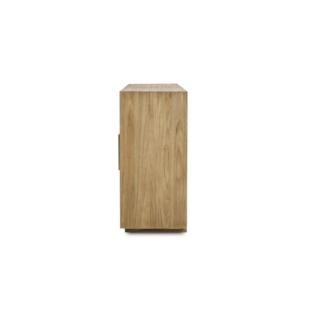 Soren 79" Teak 4 Glass Door Sideboard - Natural