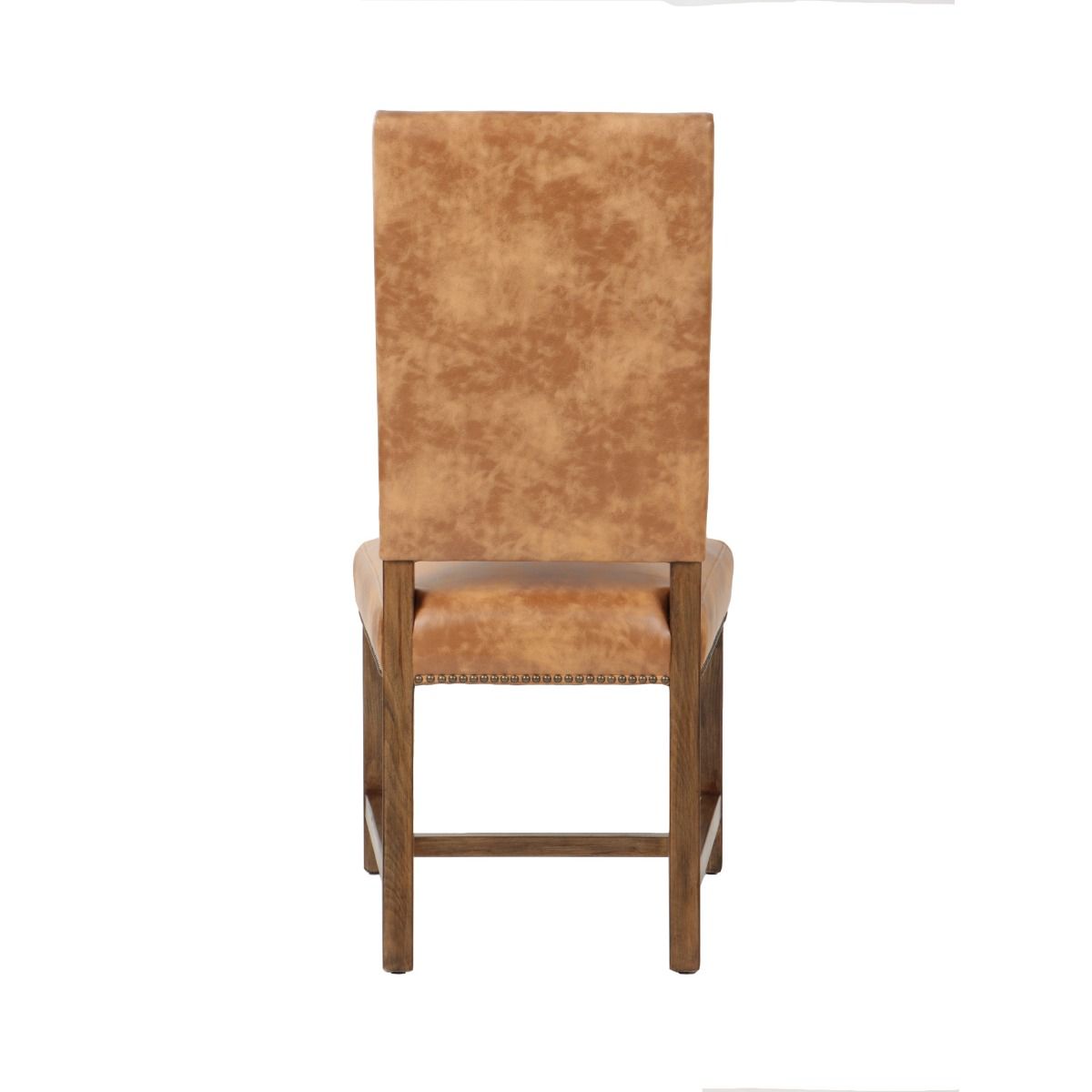 Dominic Top Grain Leather Dining Chair - Natural Saddle + Earth