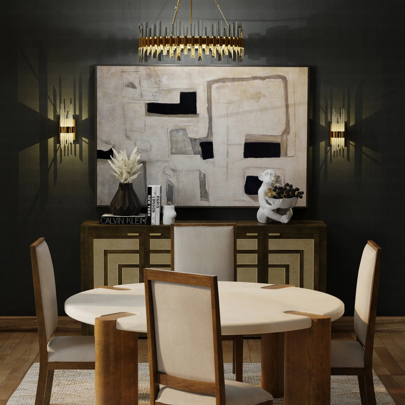 Hagen Antique Brass Chandelier