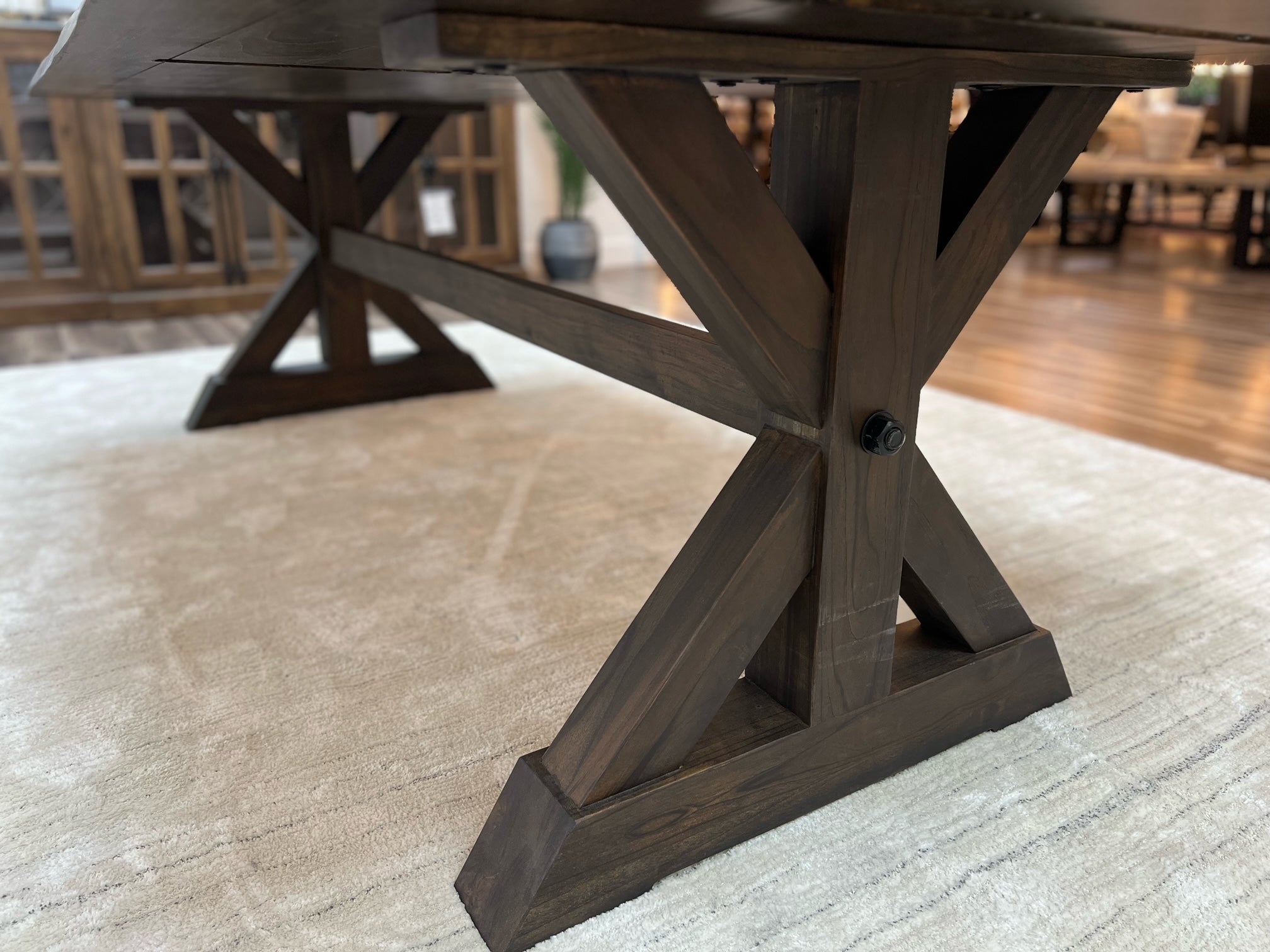 Bartholomew 96" Teak Live Edge Dining Table - Natural + Black