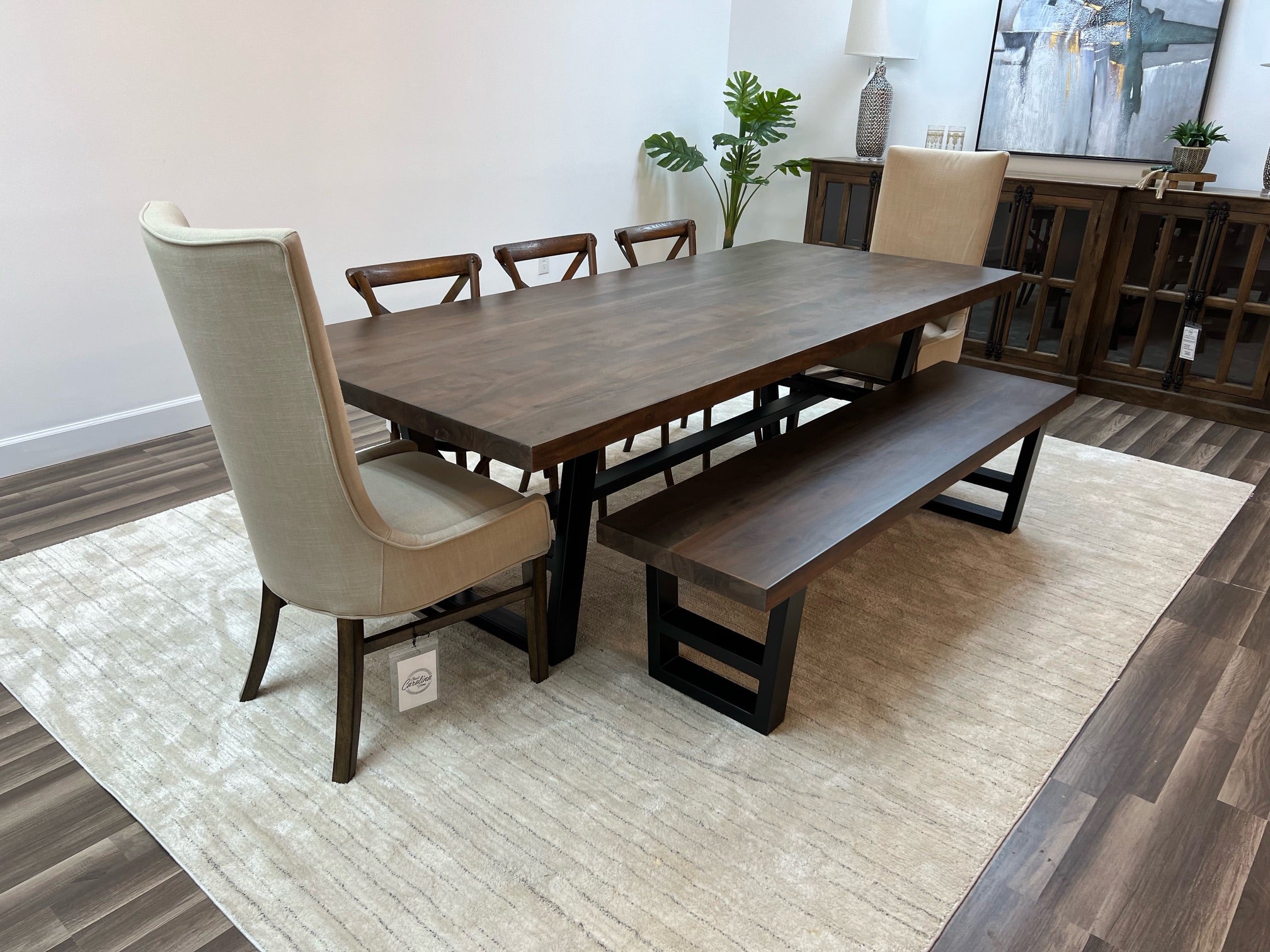 Maxwell Acacia 96" Dining Table - Natural + Smoke
