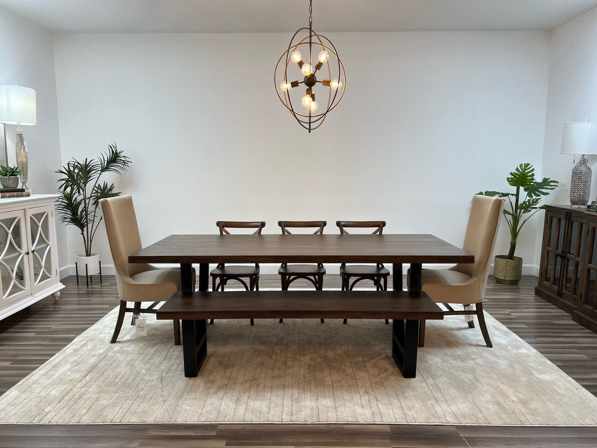 Maxwell Acacia 96" Dining Table - Natural + Smoke