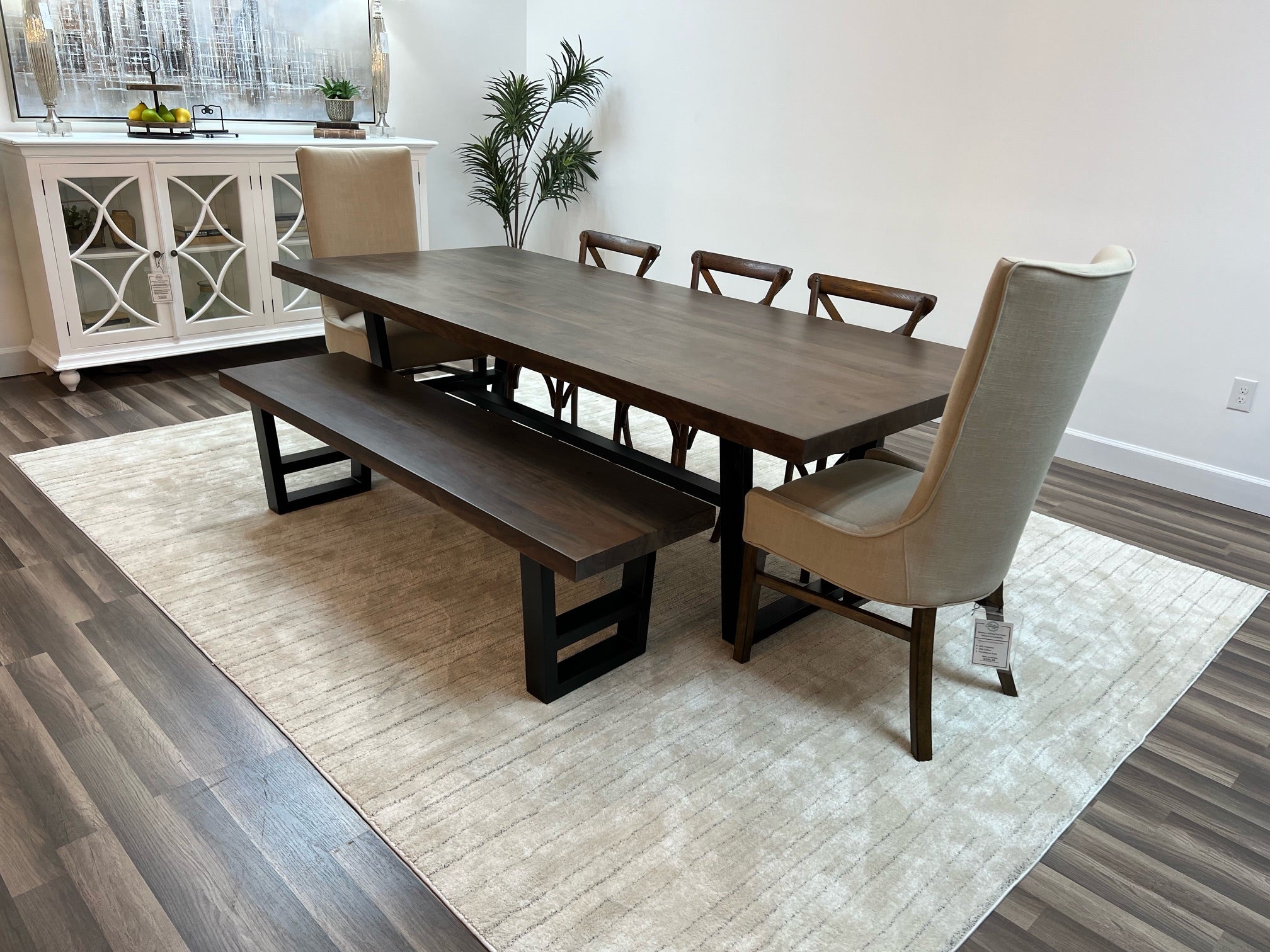 Maxwell Acacia 96" Dining Table - Natural + Smoke