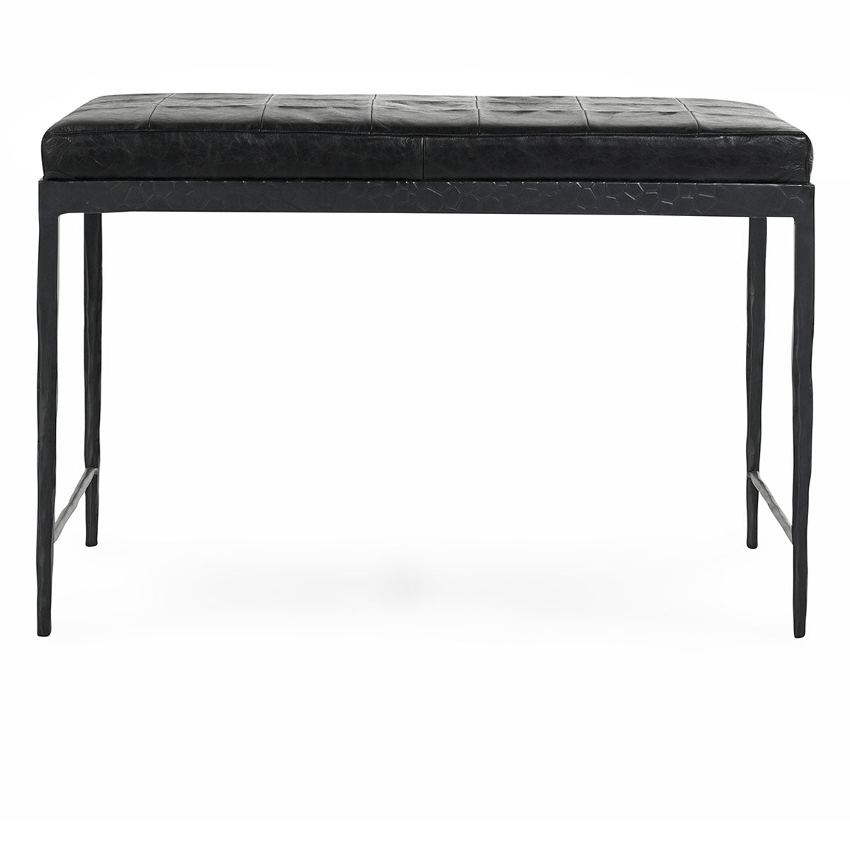 Marco 28" Leather Bench - Black