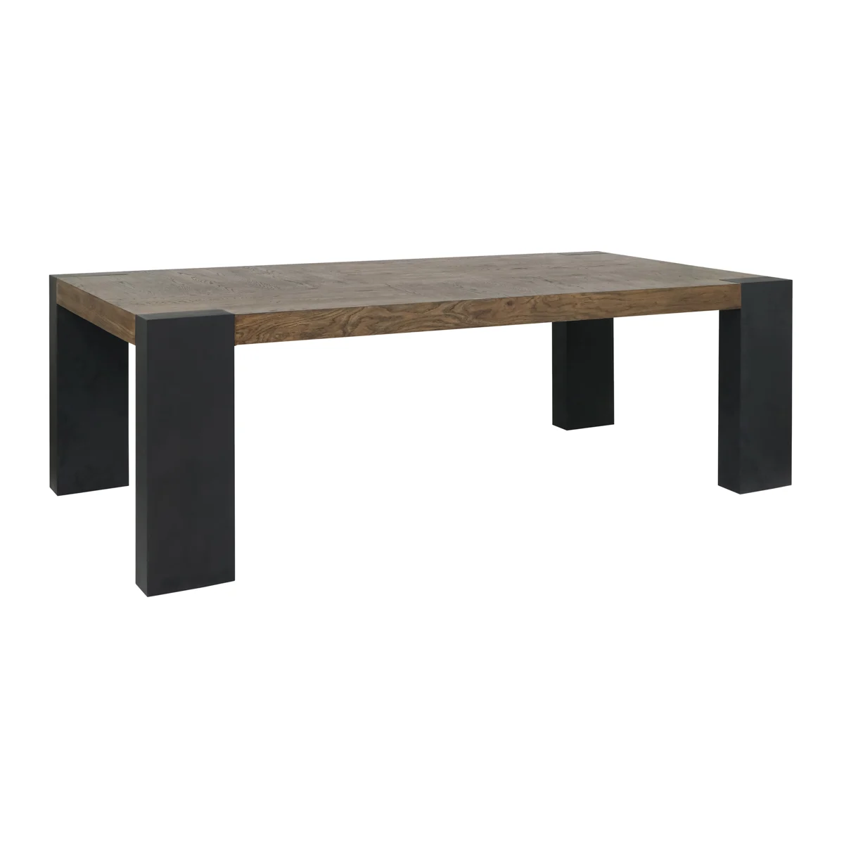 Dubose 94" Oak & Steel Dining Table - Natural Oak + Black