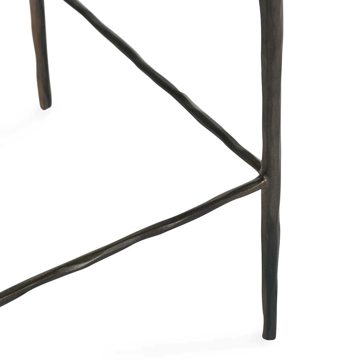 Bodica Top Grain Leather Counter Stool - Espresso + Hammered Bronze