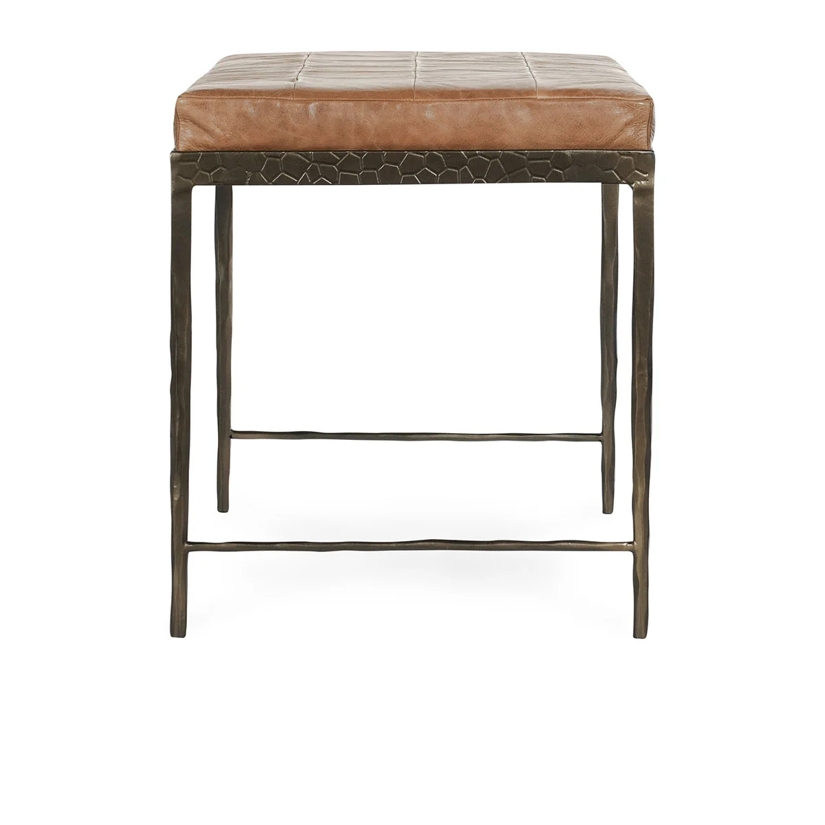 Marco 28" Leather Bench - Chestnut