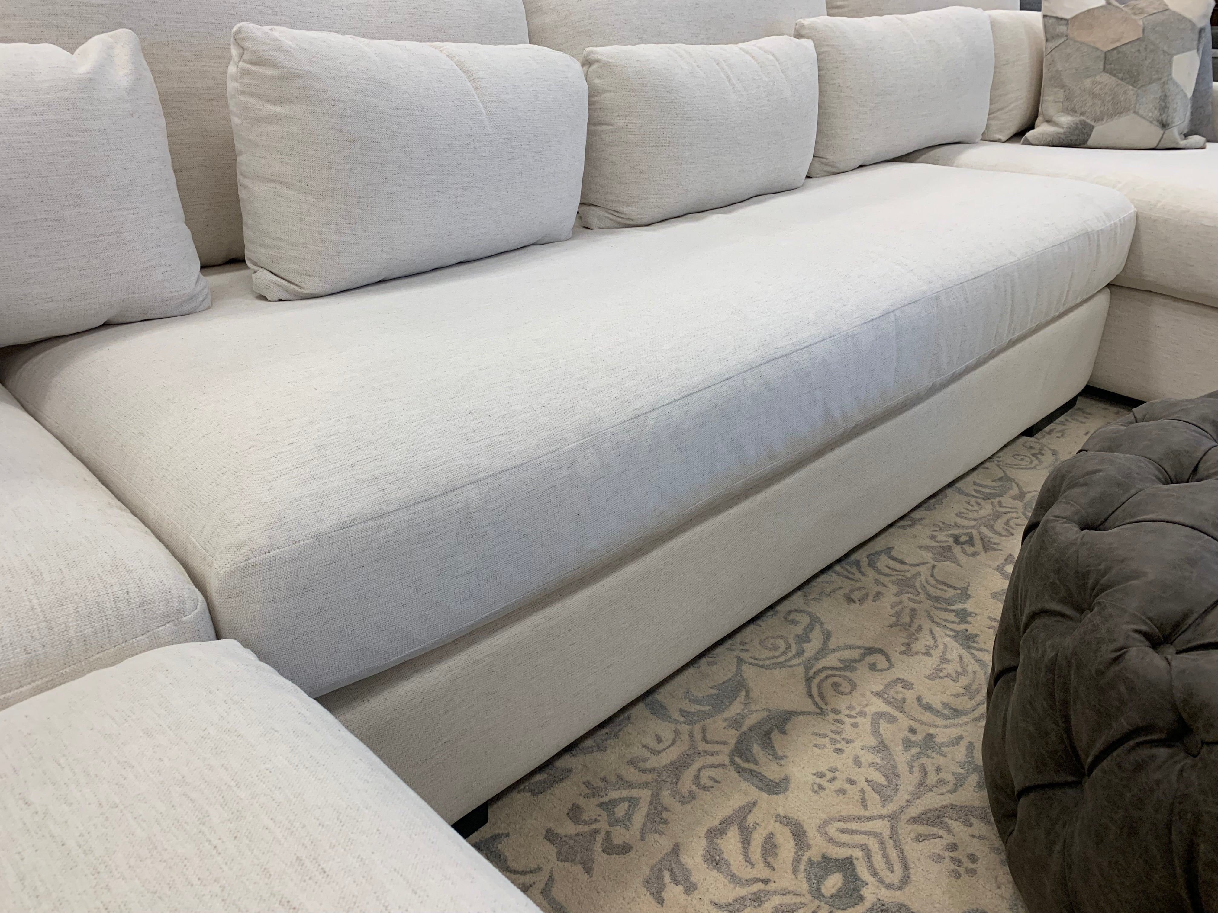 Glenda 170" x 104" Quick Ship Sectional w/ Right Arm Facing Chaise - Crypton Natural Linen - Classic Carolina Home