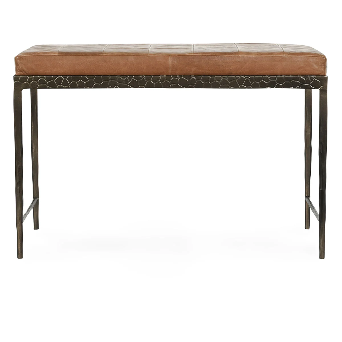 Marco 28" Leather Bench - Chestnut