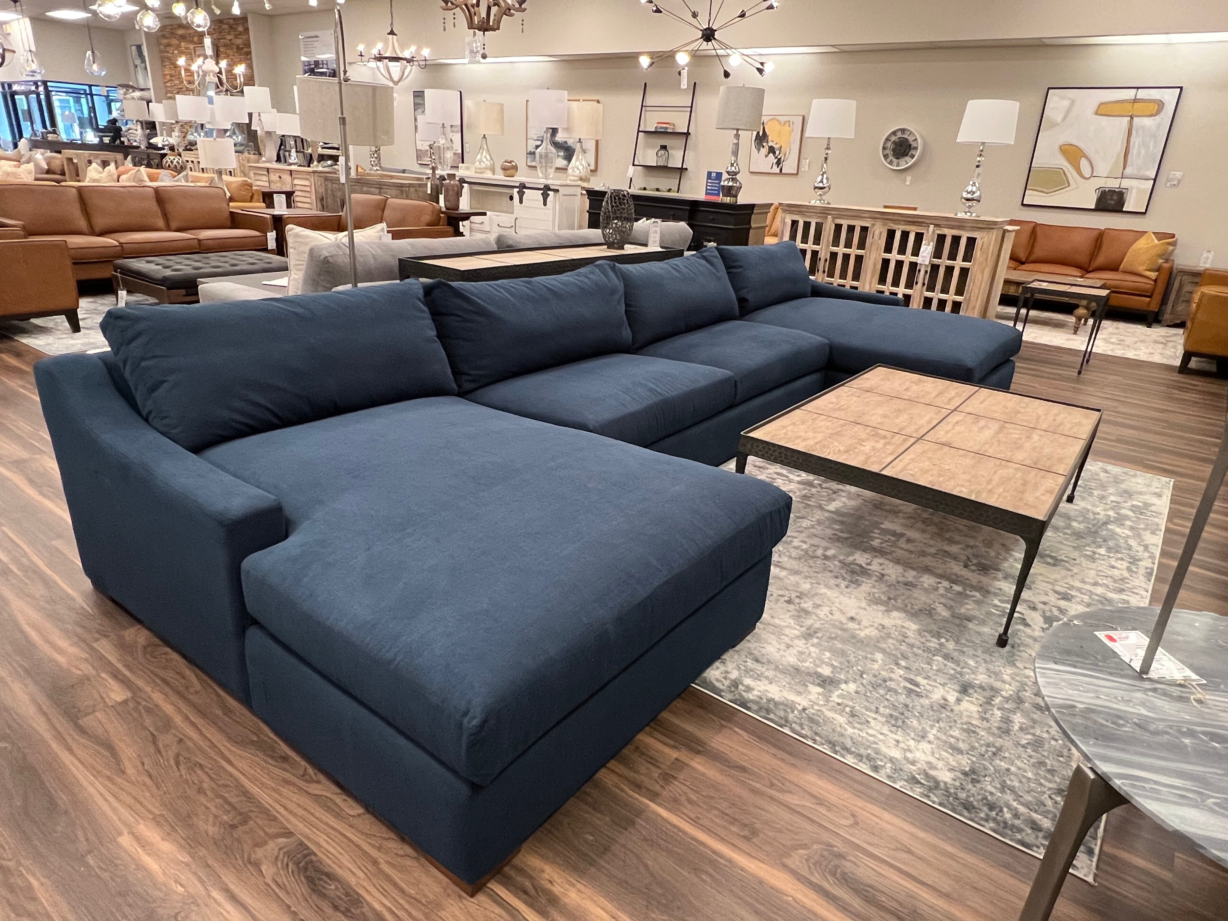 Hannah 188” Dual Chaise Sectional - Crypton Navy
