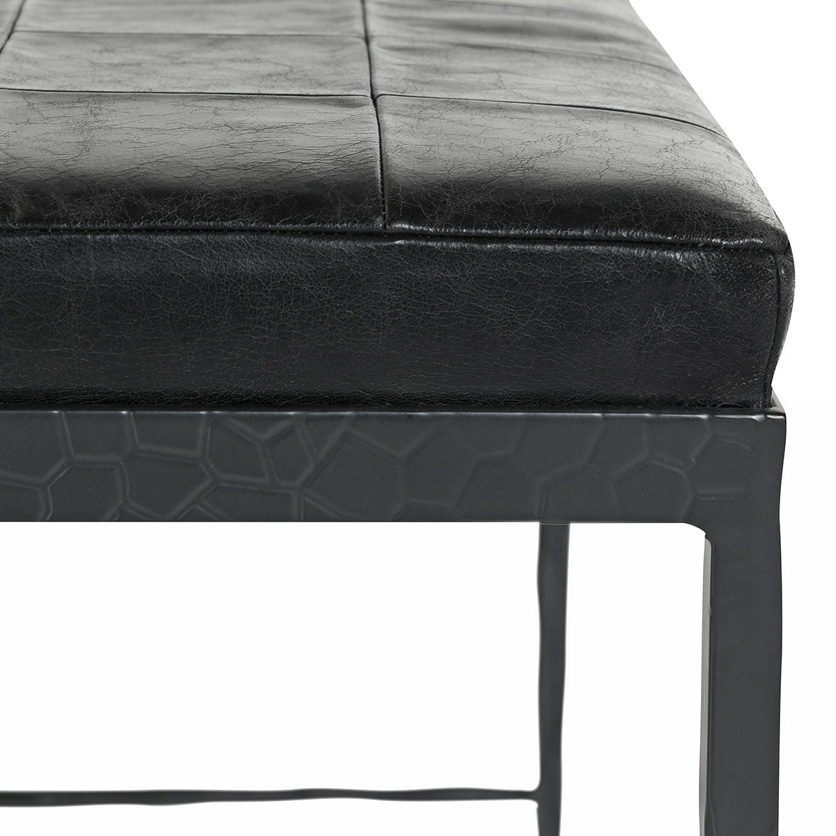 Marco 28" Leather Bench - Black