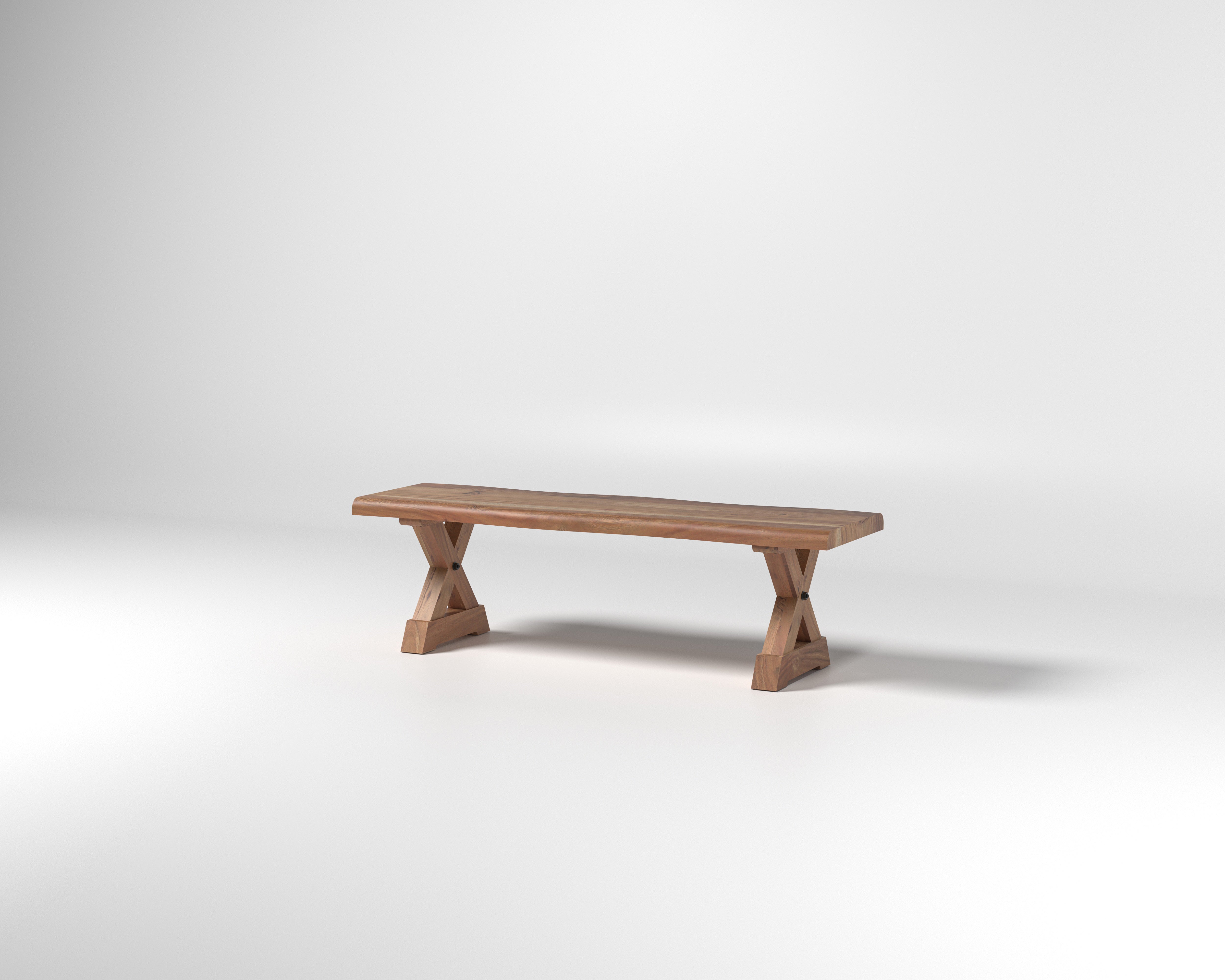 Nathan 60" Live Edge Dining Bench - Honeycomb
