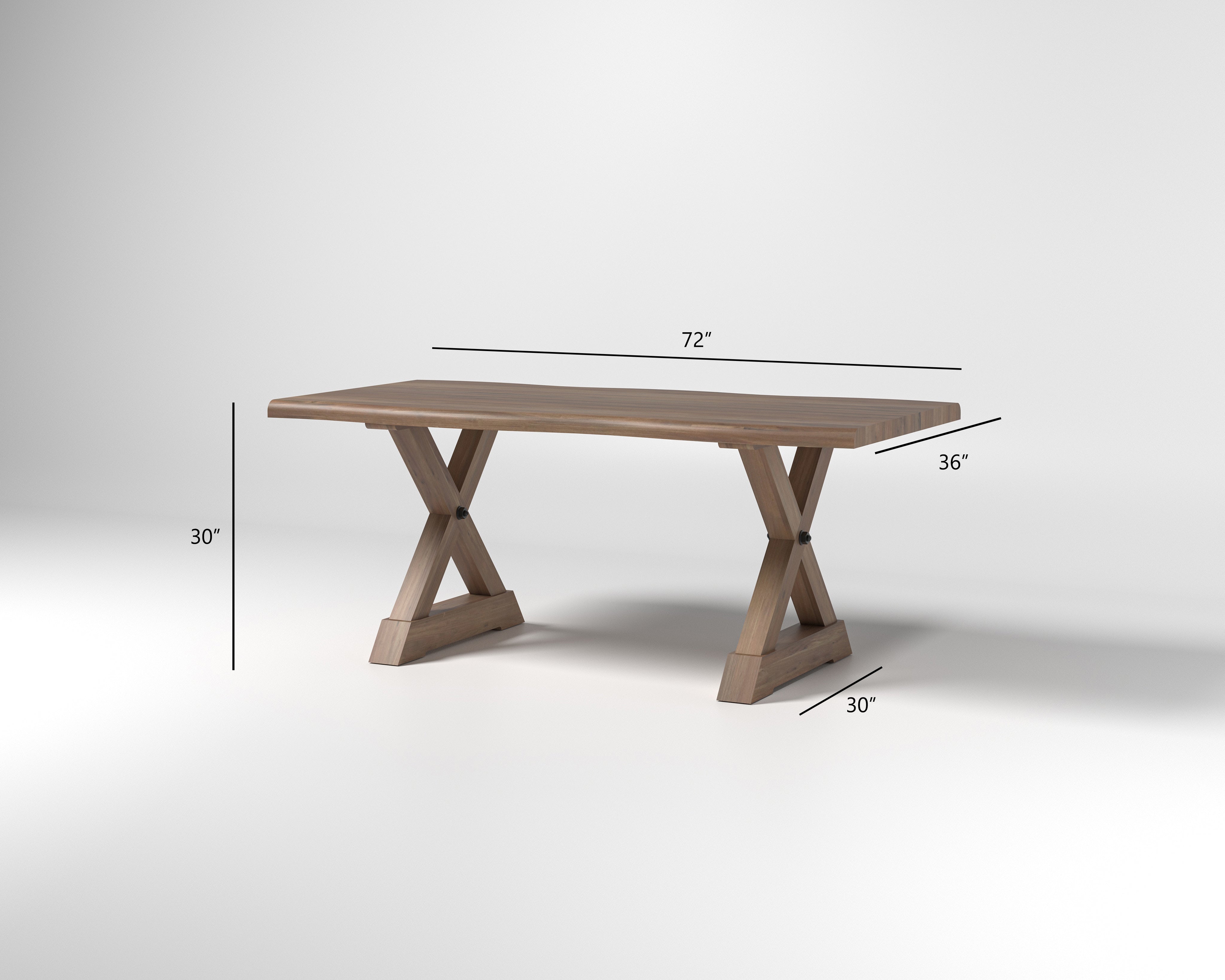 Nathan 72" Live Edge Dining Table - Woodland