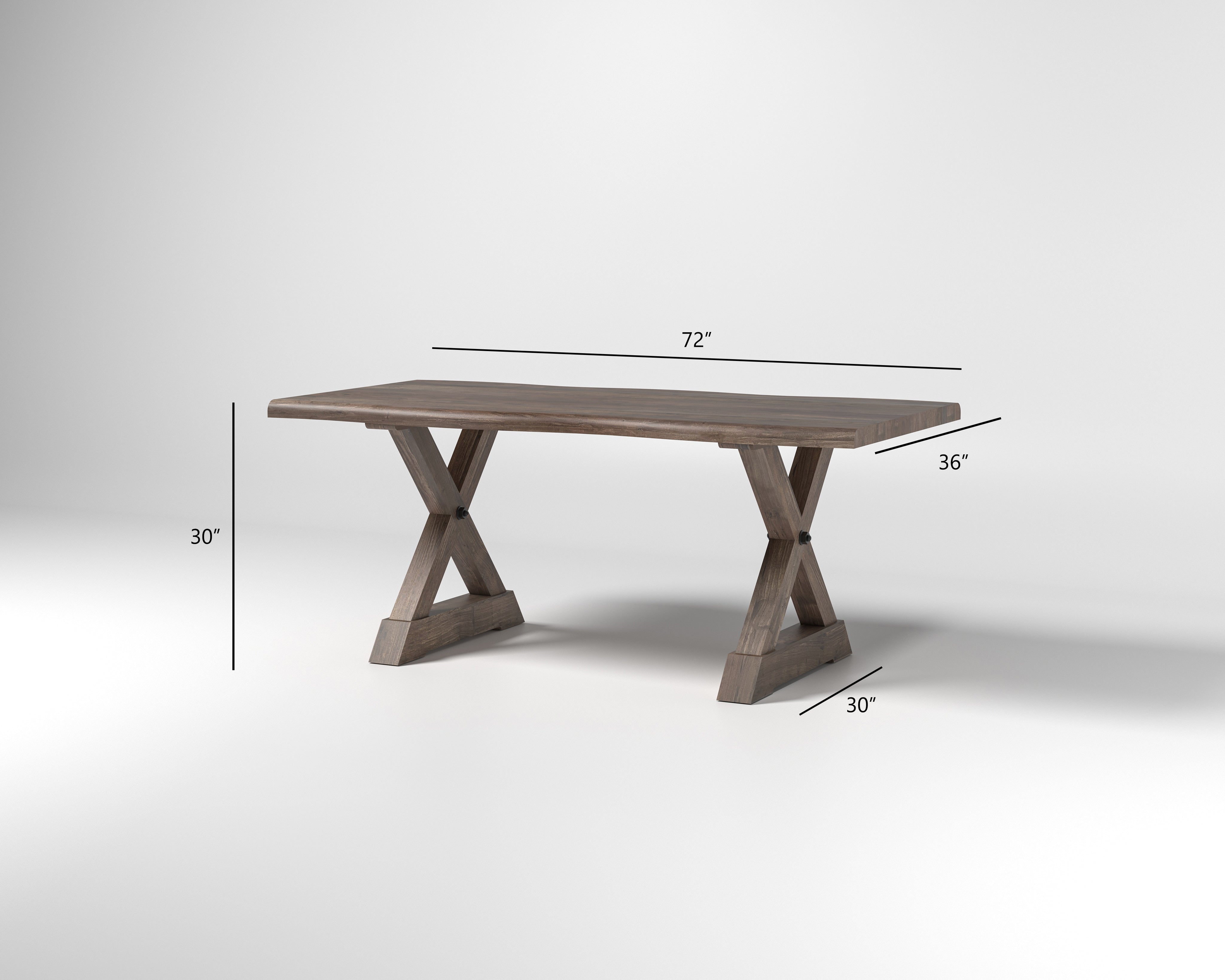 Nathan Acacia 72" Live Edge Dining Table - Tempest