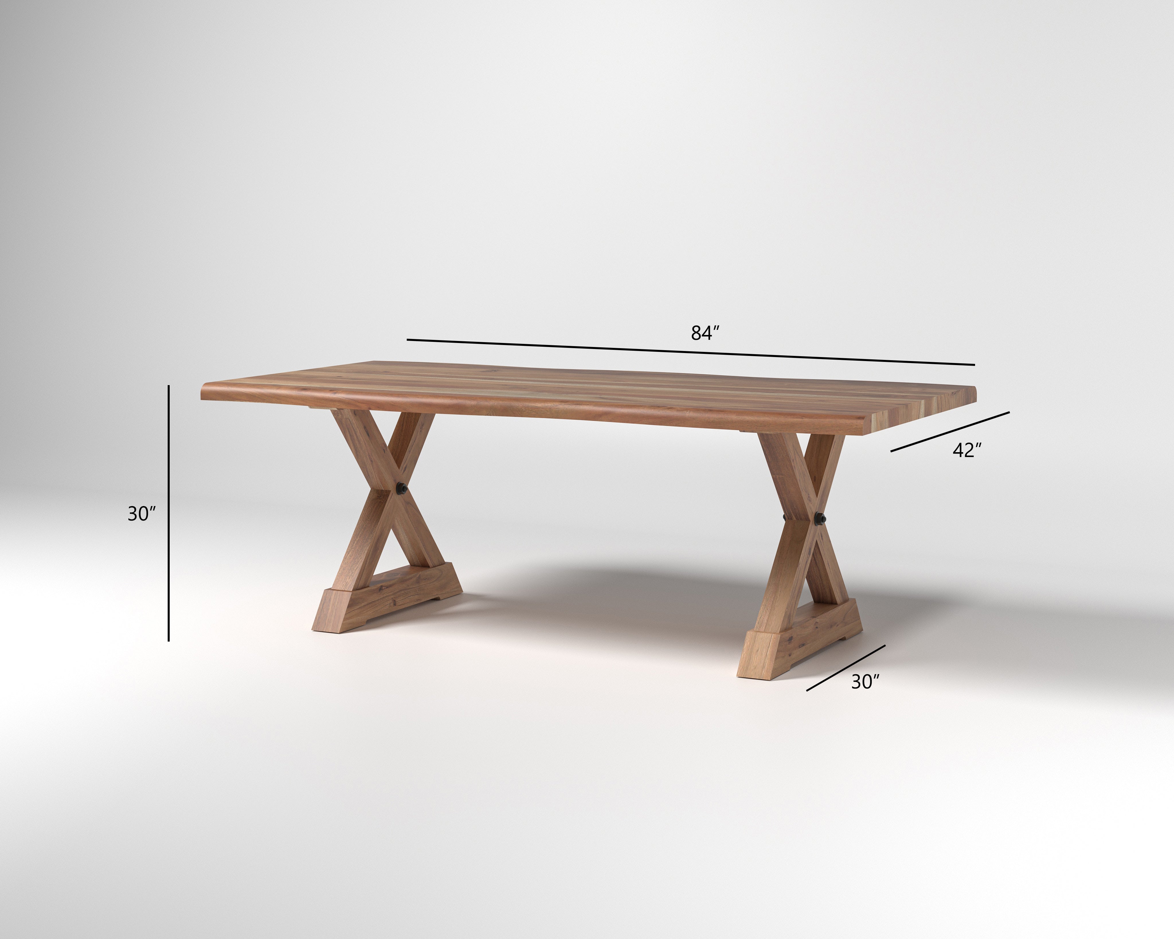 Nathan 84" Live Edge Dining Table - Honeycomb