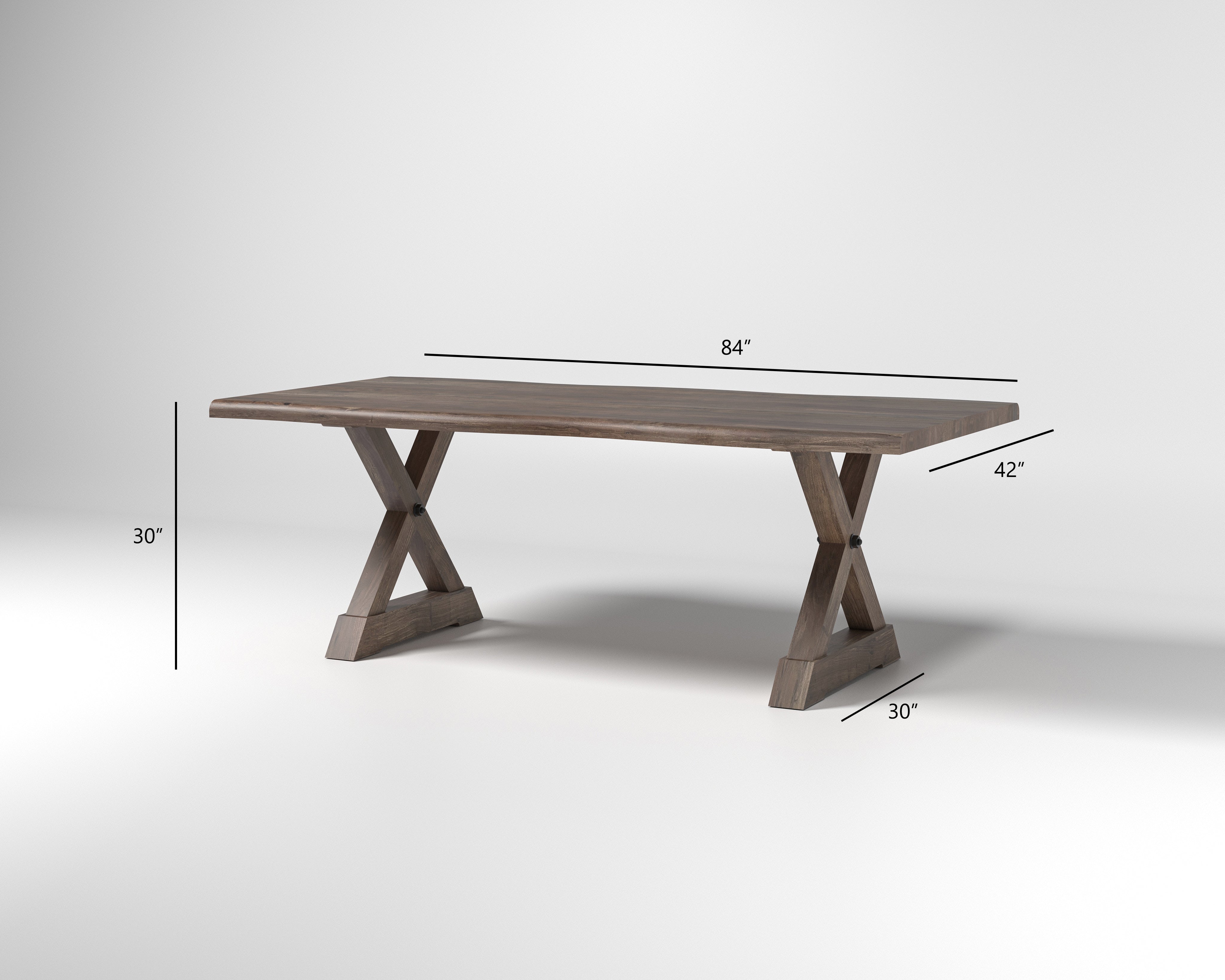 Nathan 84" Live Edge Dining Table - Tempest