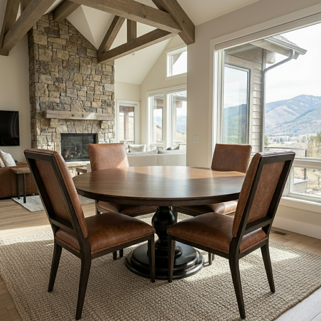 Willis Deconstructed Top Grain Leather Dining Chair - Whiskey + Natural & Black