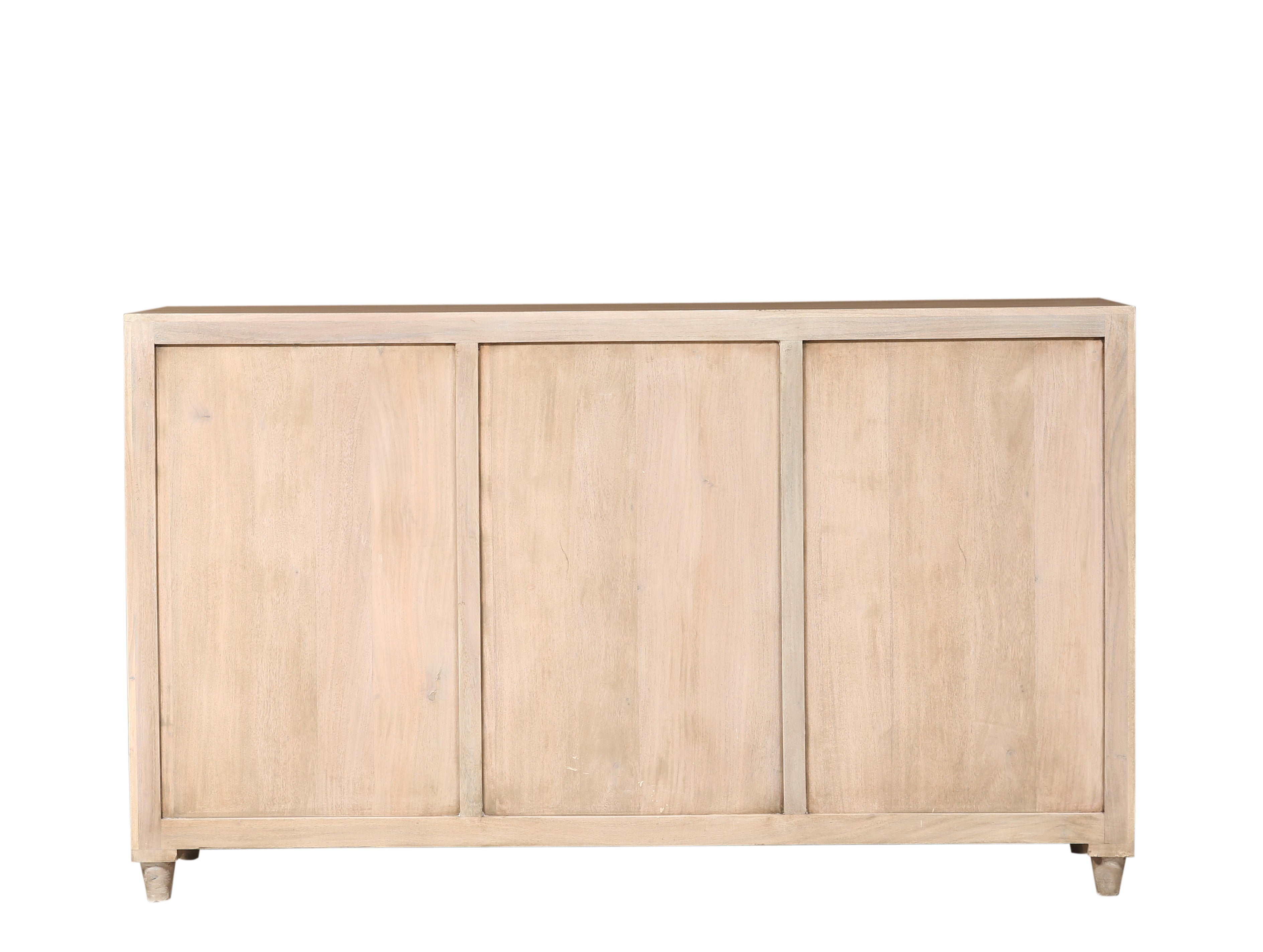 Dominic 71" Acacia 4 Door Glass Front Sideboard - New White Wash