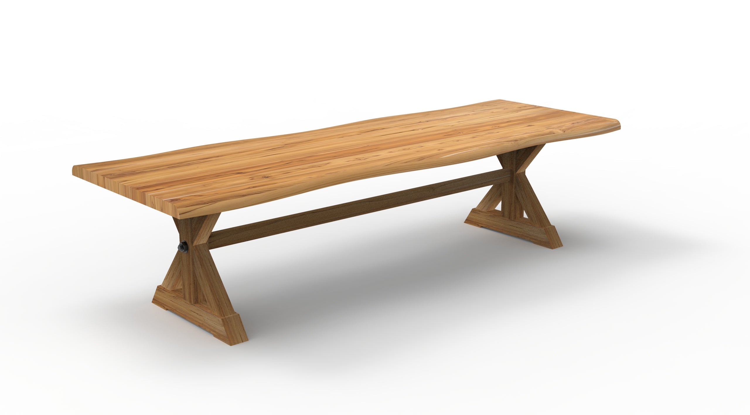 Bartholomew 120" Teak Live Edge Dining Table - Natural