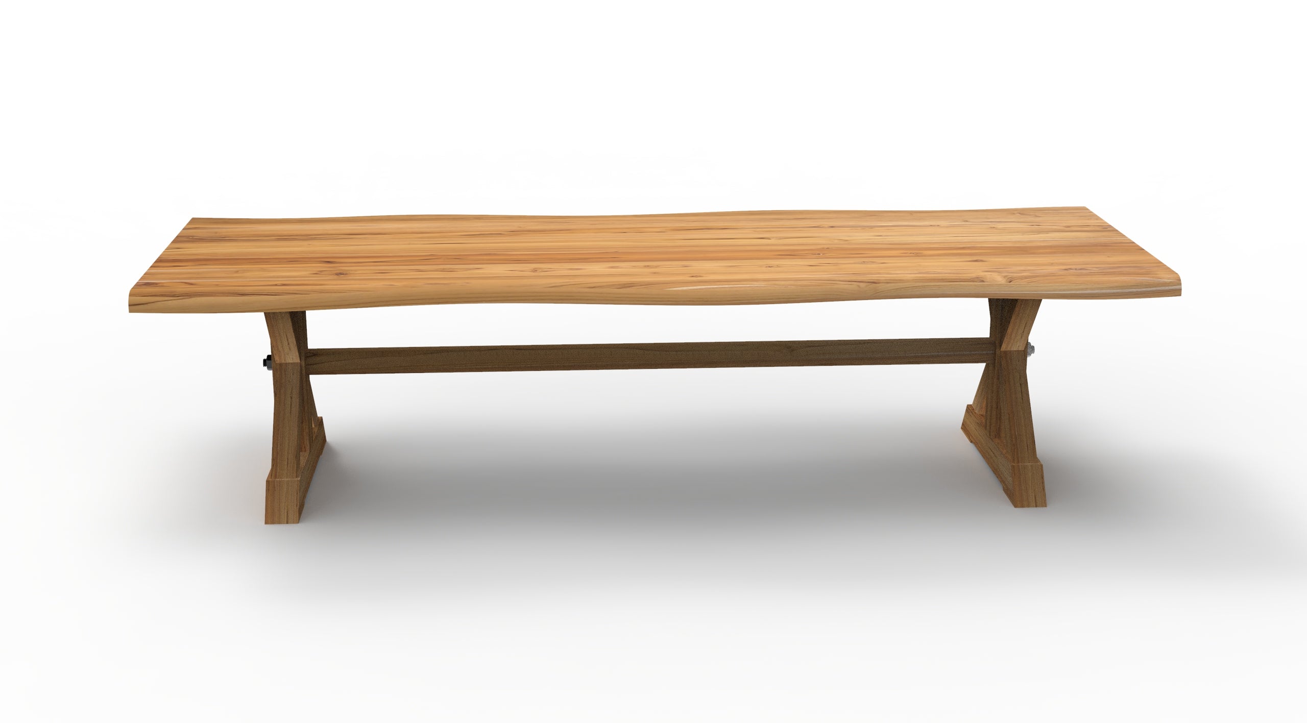 Bartholomew 120" Teak Live Edge Dining Table - Natural