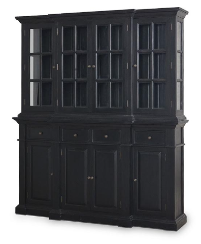 Genoa 77" Mahogany Sideboard with Hutch - Batavia Black - Classic Carolina Home