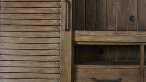 Sonoma Shutter 114" Mahogany Sliding Door Media Cabinet - Sorrell Brown - Classic Carolina Home