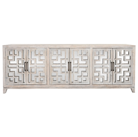 Arlo 98" Reclaimed Pine Mirrored Sideboard - Classic Carolina Home