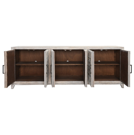 Arlo 98" Reclaimed Pine Mirrored Sideboard - Classic Carolina Home
