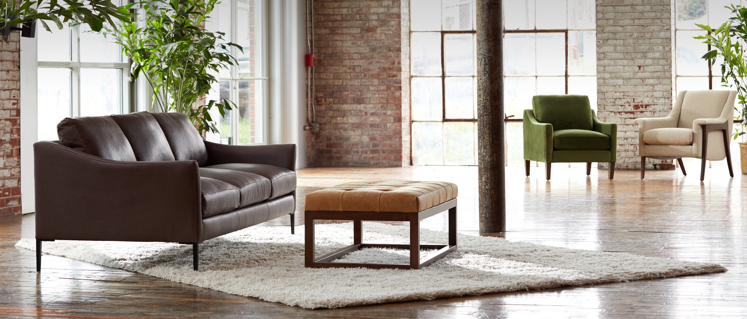 Bradley Express Ship 44" Customizable Wood Ottoman - Classic Carolina Home